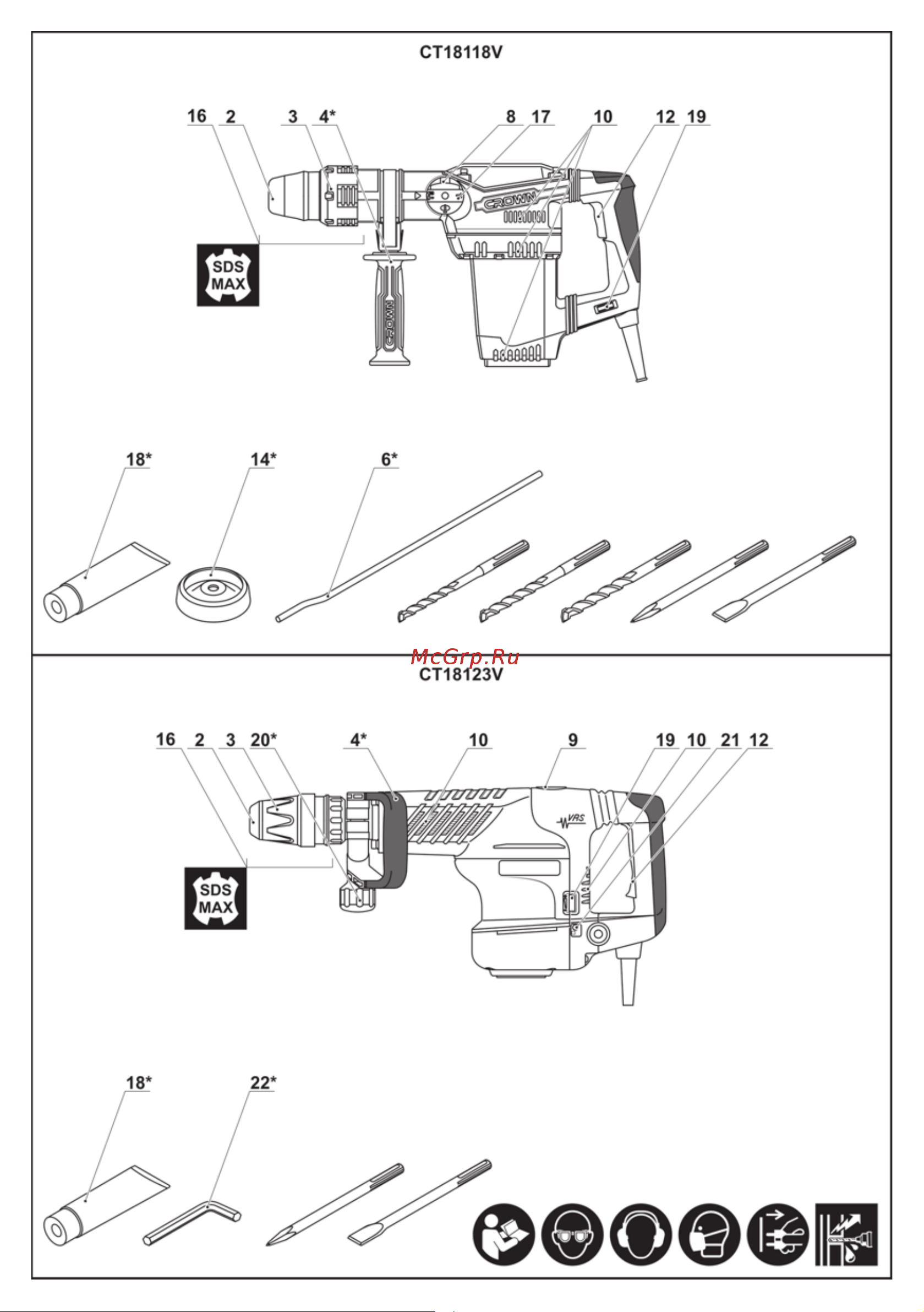 Crown CT18123V BMC Инструкция к товару онлайн [6/188] 828972