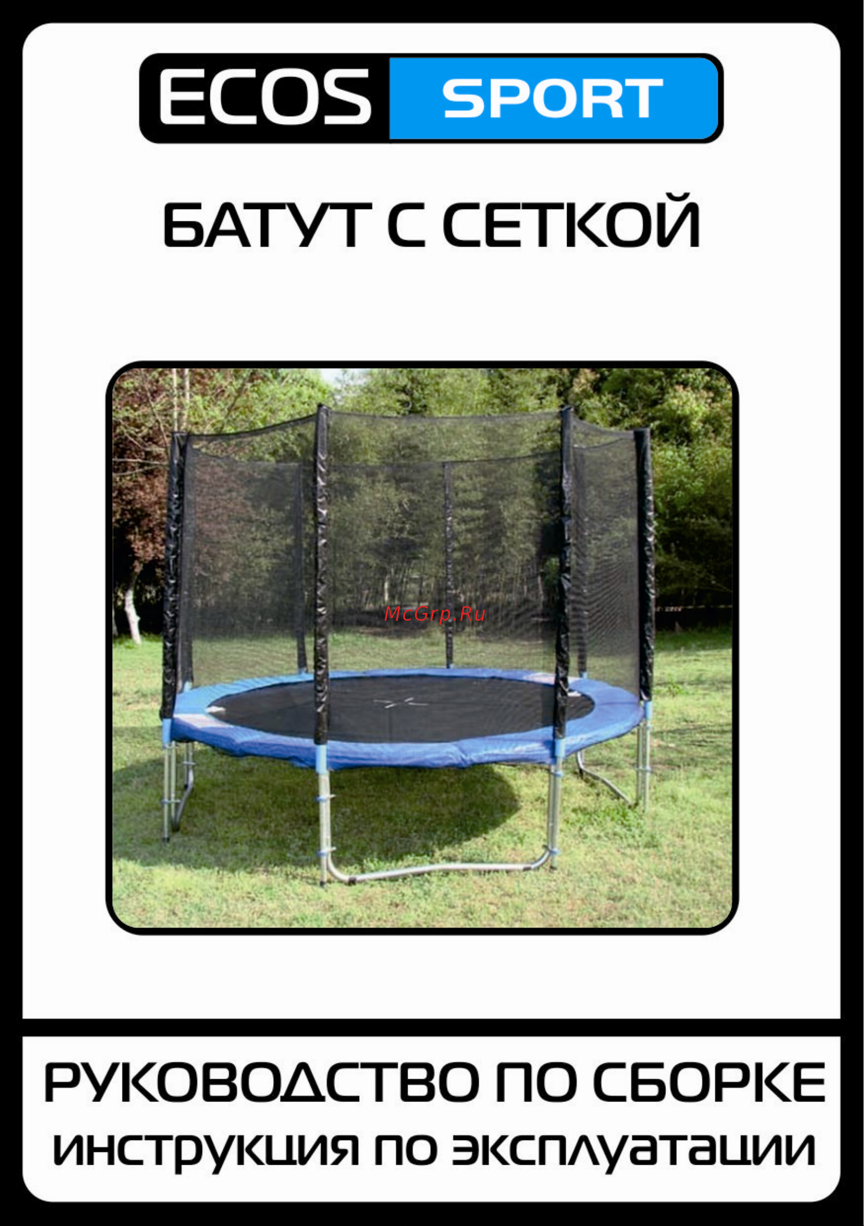 ECOS 12 с сеткой лесенкой и баскетбольным кольцом BS-12FT-3 010366 Инструкция онлайн