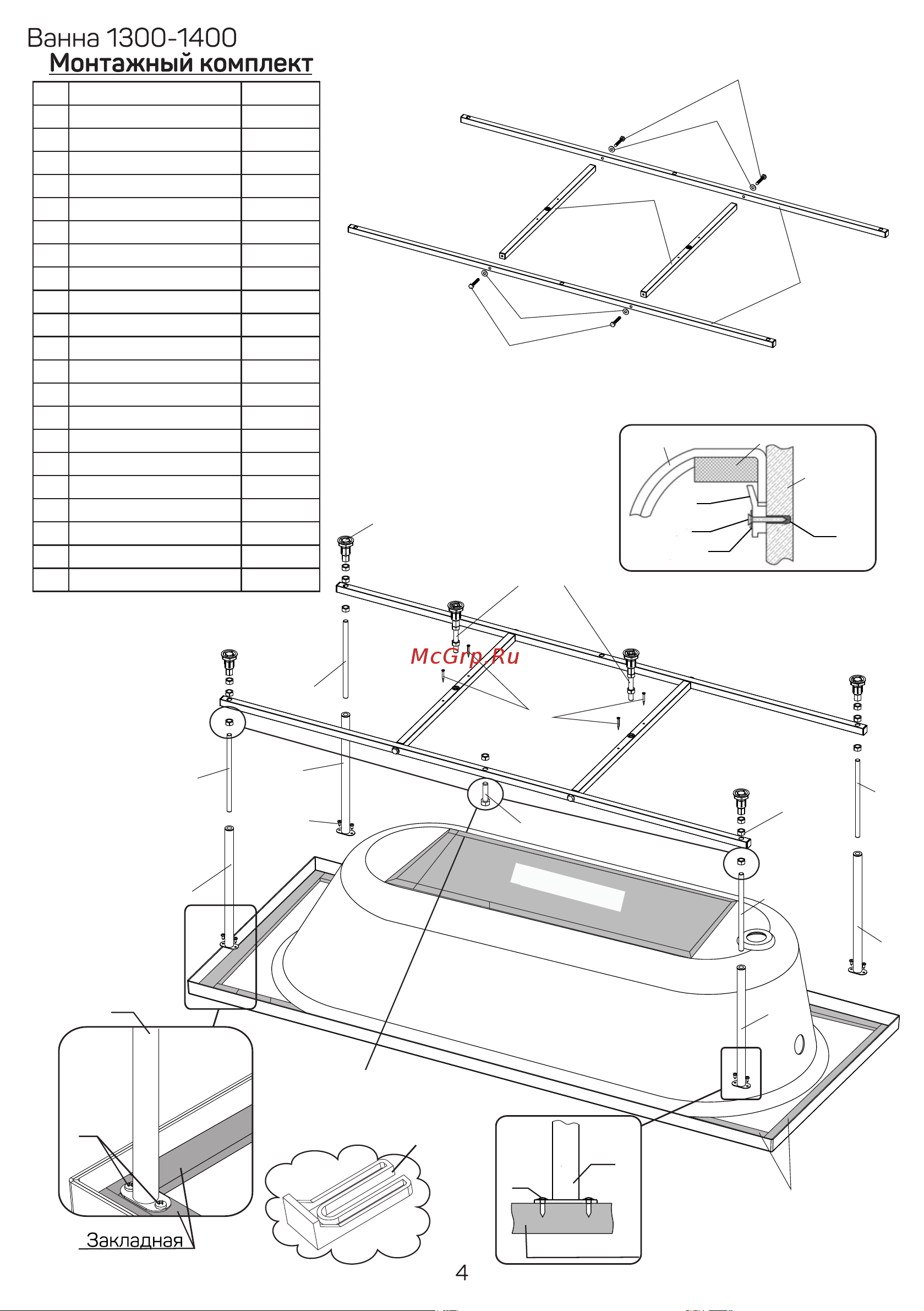 Marka One MODERN 120x70 прямоугольная белая 01мод1270 Инструкция онлайн [6/52] 856091