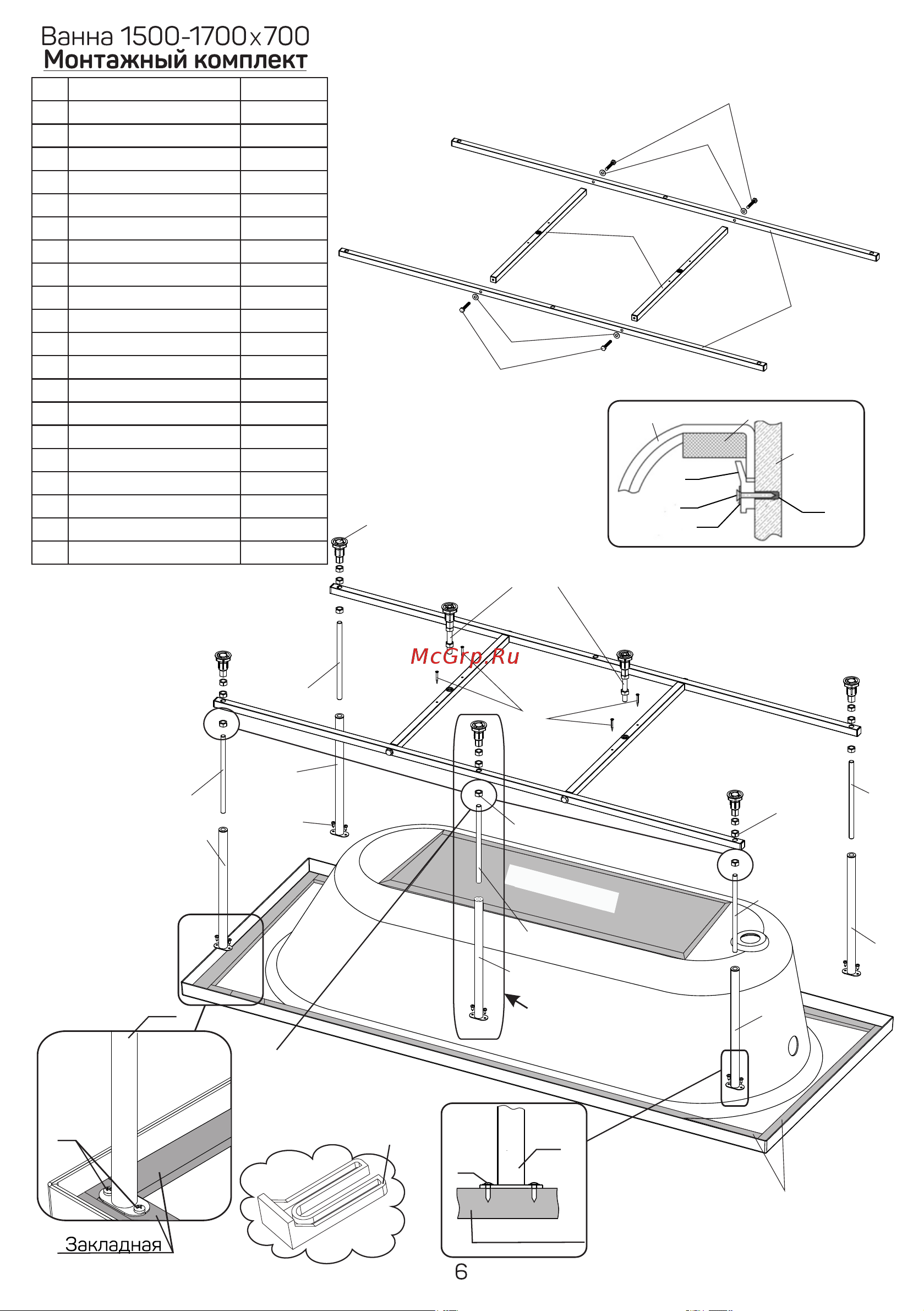 Marka One MODERN 180x75 прямоугольная белая 01мод1875 Инструкция онлайн [8/52] 856098