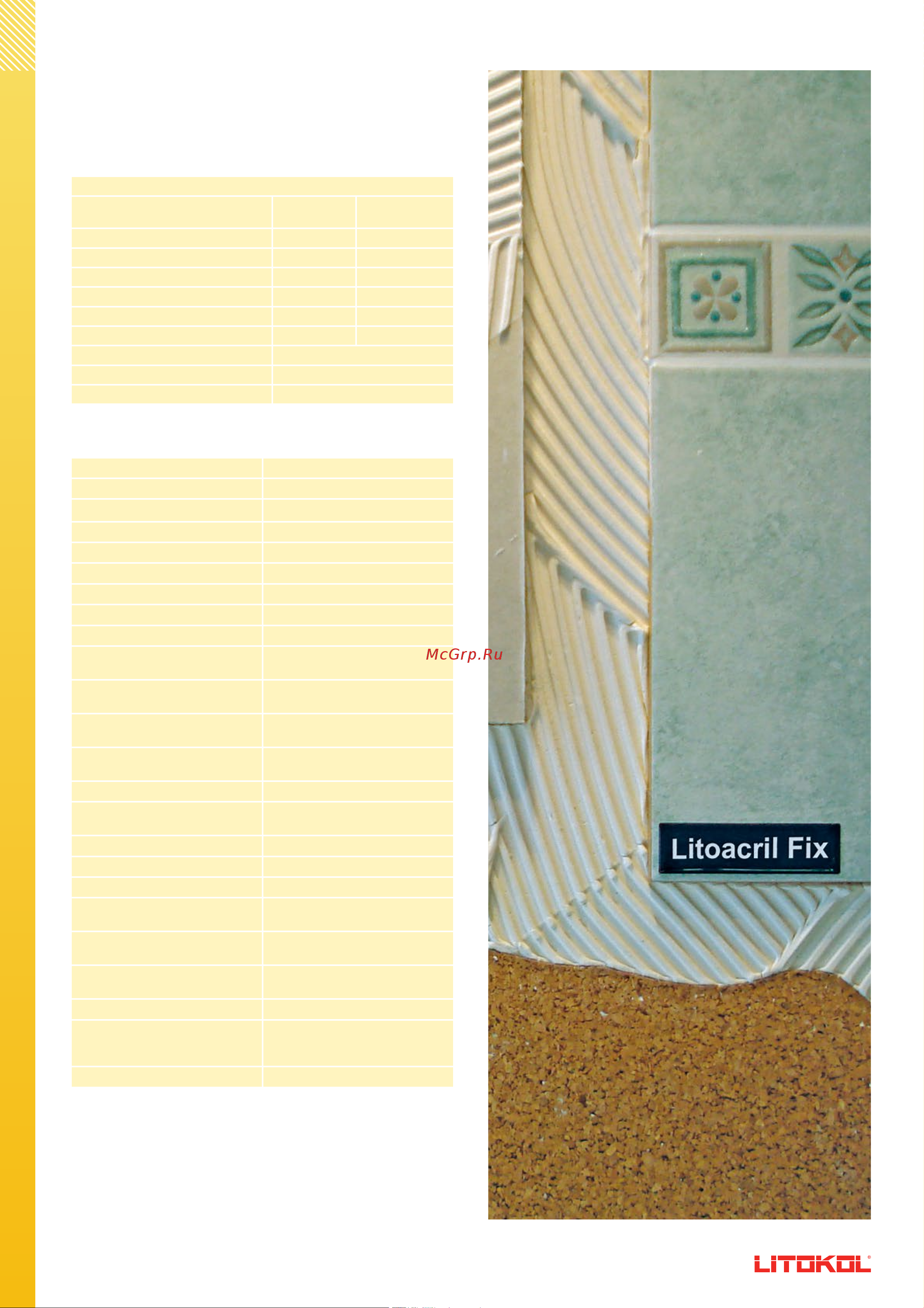 Litokol LITOACRIL FIX класс D1, 5 кг bucket 480910002 Техническое описание онлайн [2/4] 829759