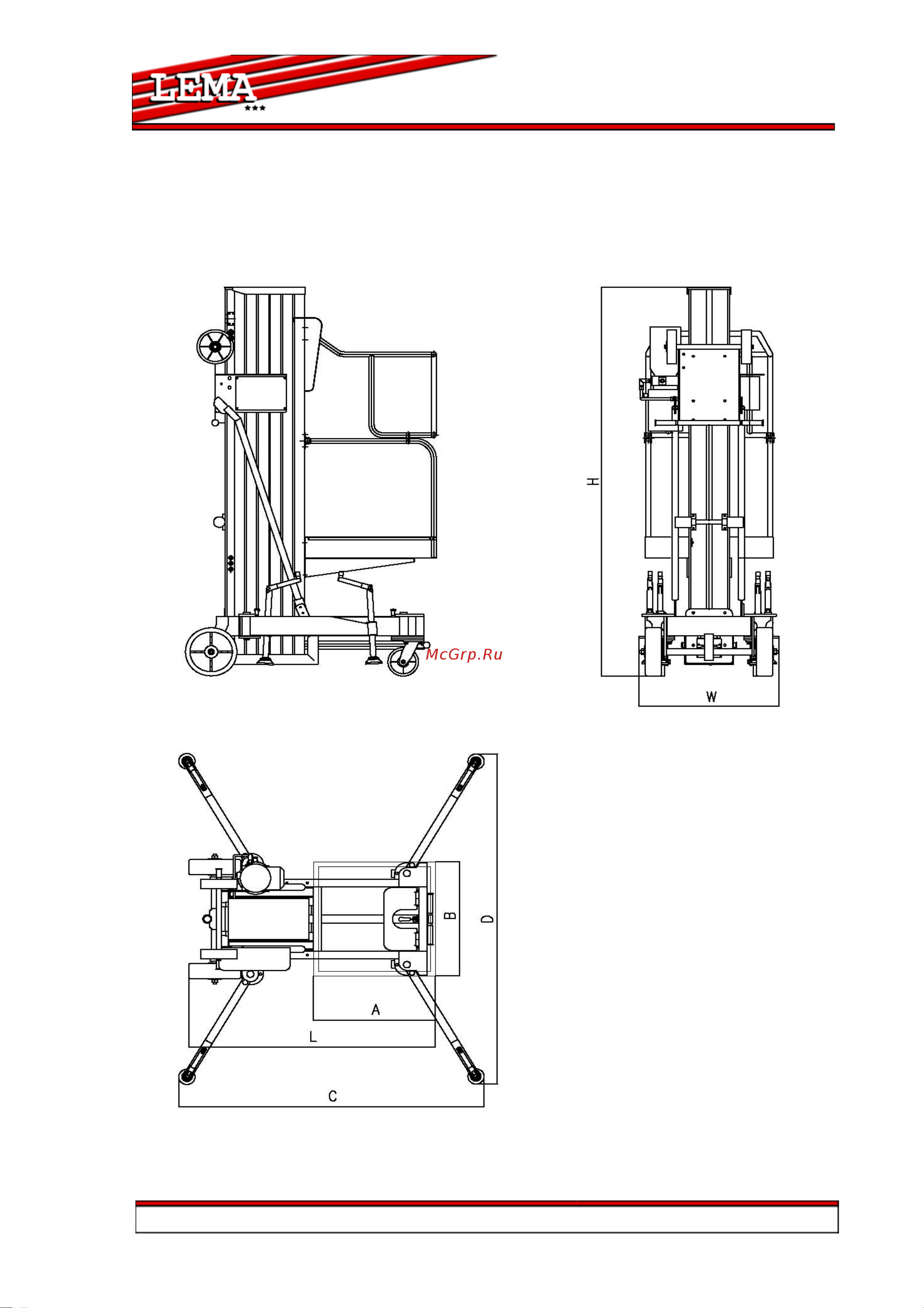 Lema LM WPAM-L-065AC 10040631 Инструкция к вышке LEMA LM WPAM-L-065AC 10040631 онлайн [6/19] 830135
