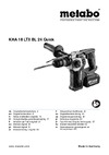 Metabo KHA 18 LTX BL 24 Q + ISA 18 LTX 24 600211900 Инструкция к товару