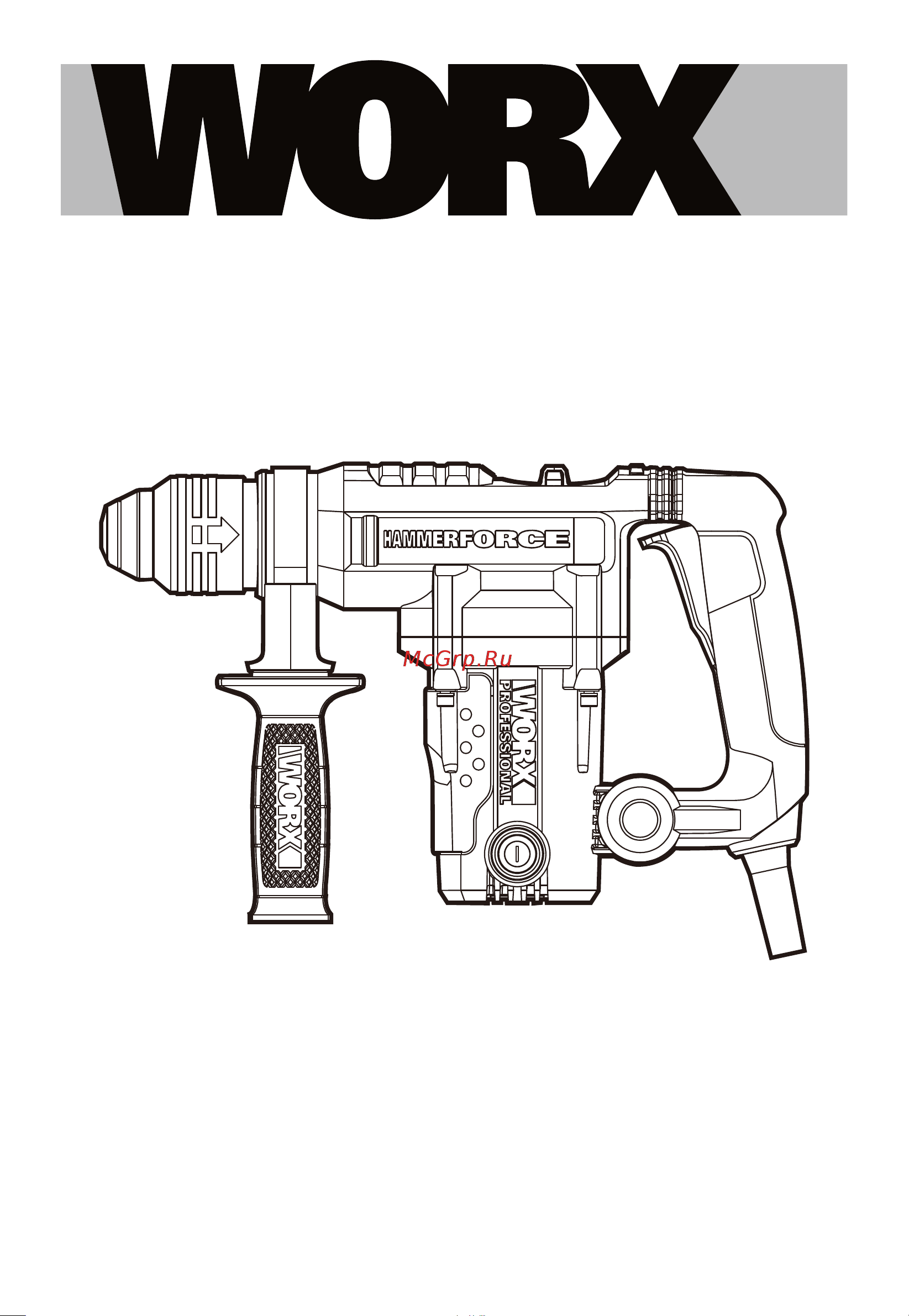 WORX Professional WU326P 1010Вт, SDS Plus, 26мм, 5Дж, кейс WU326P Инструкция WU326P онлайн