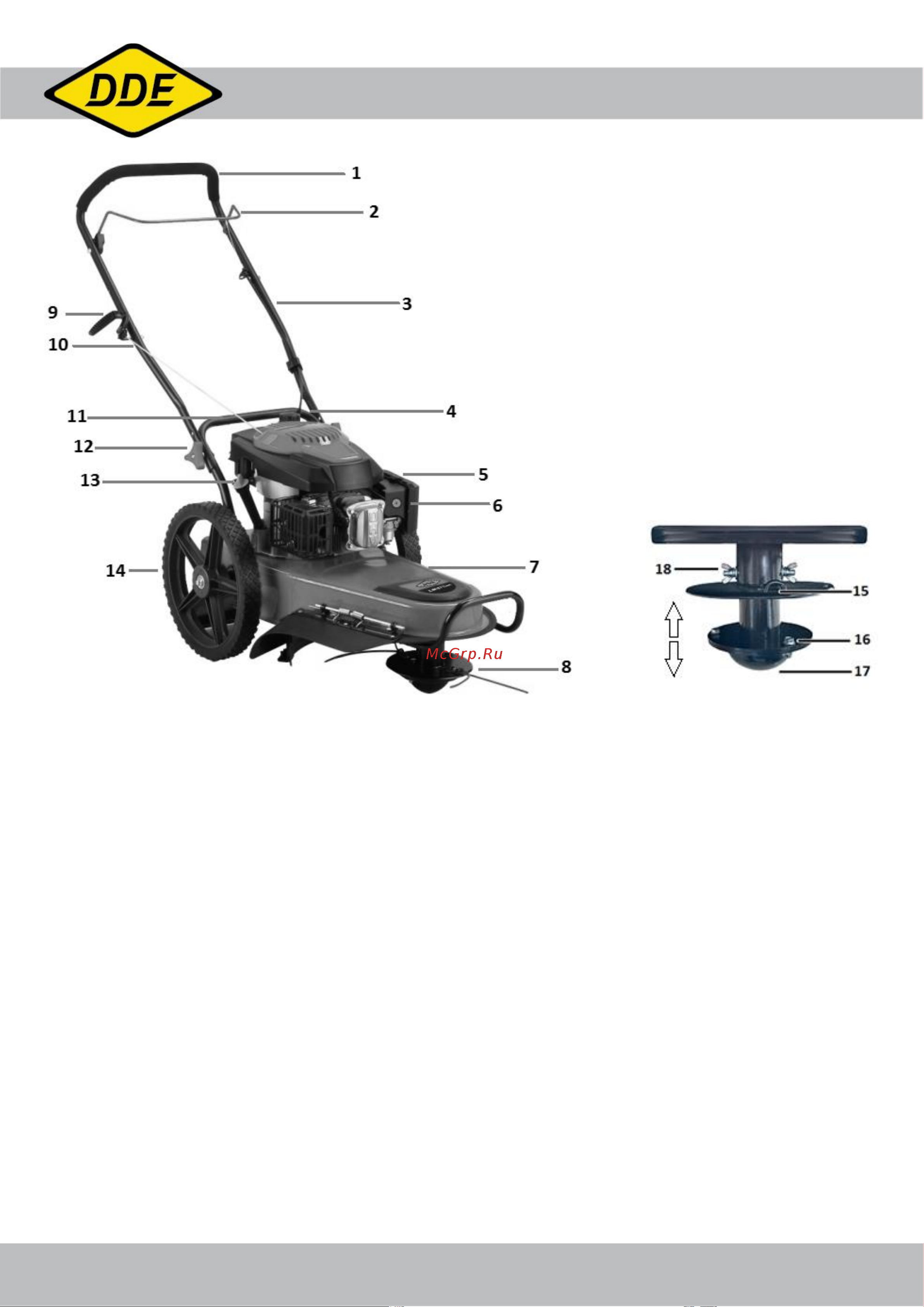 DDE LM 57 Trim 6.0 л.с., ширина 57 см, высота 60-110 мм, корд 4мм 791-967 инструкция онлайн [3/6] 830522