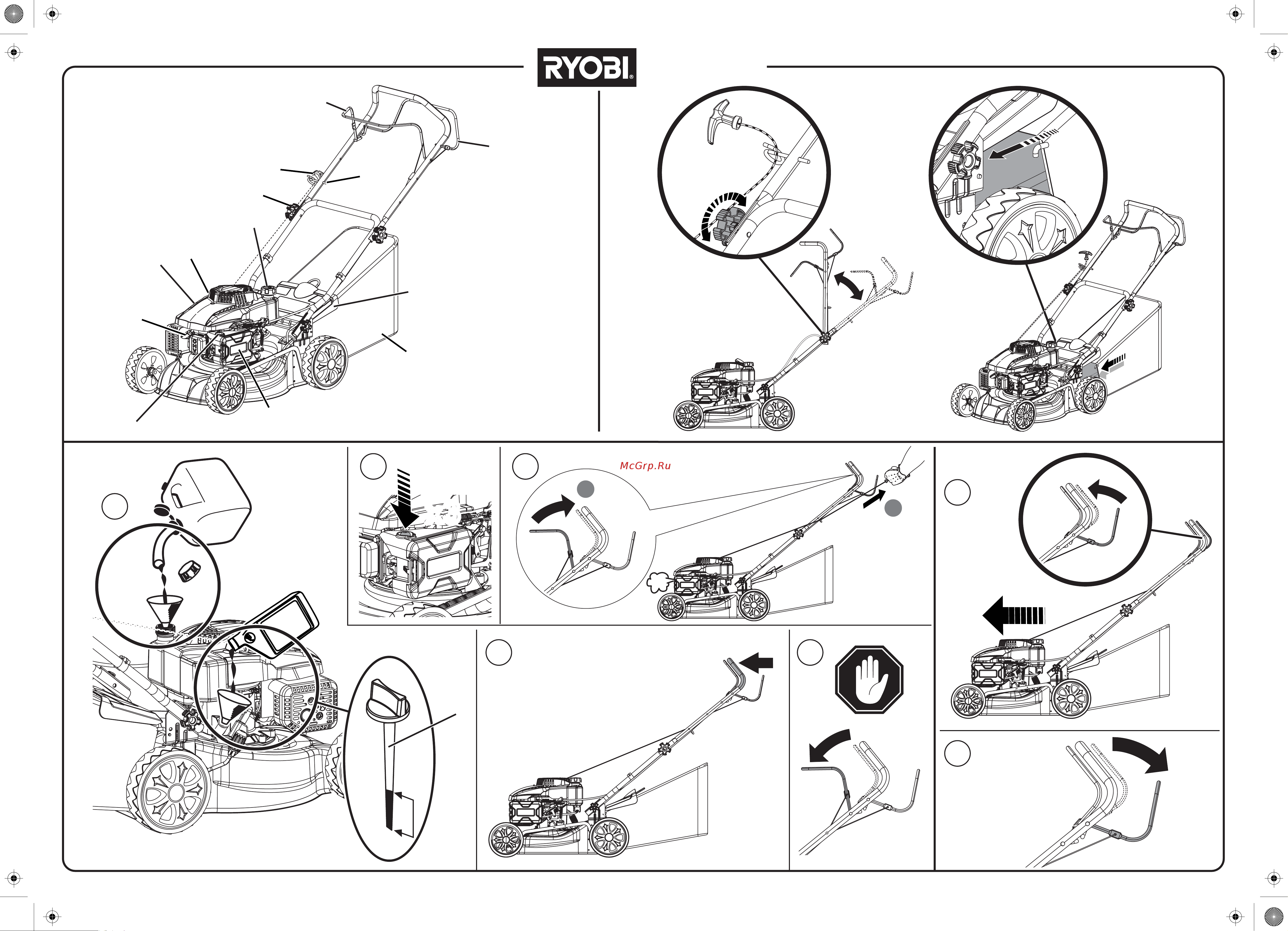 Ryobi RLM4114 5133002884 Краткое руководство онлайн