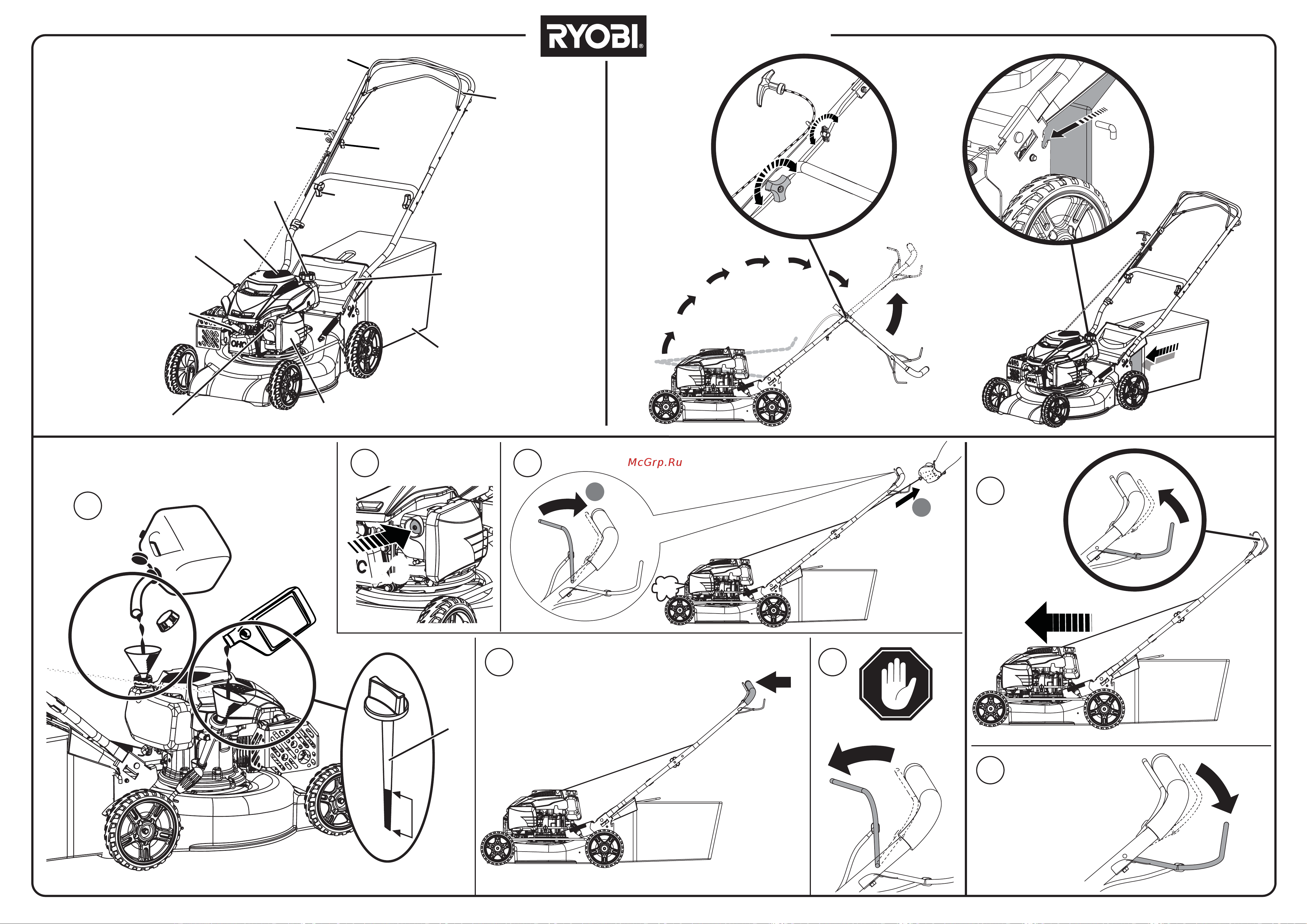 Ryobi RLM46175YL 5133003673 Краткое руководство онлайн