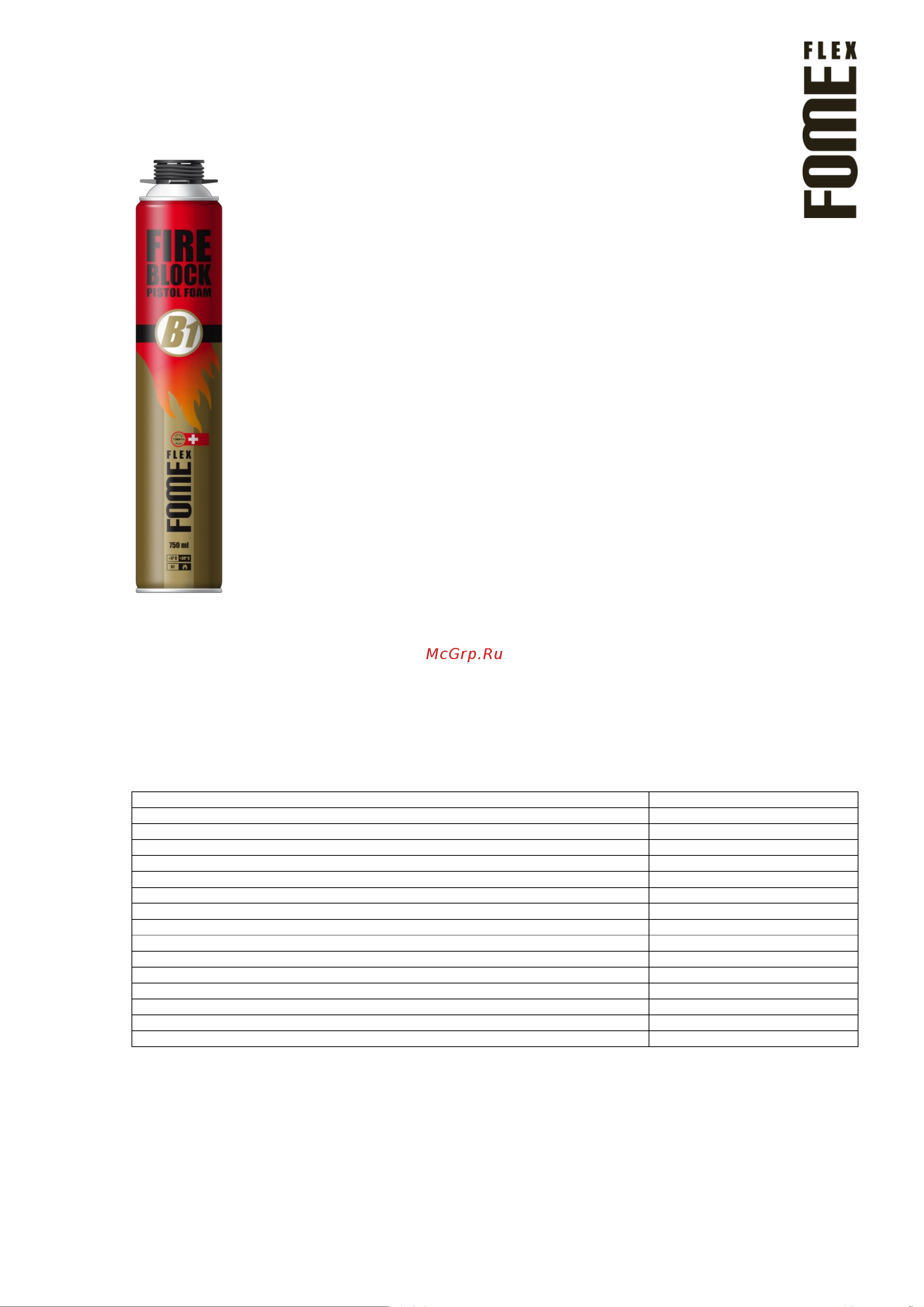 FOME FLEX Fire Block Pistol Foam, 750ml 01-3-2-004 Инструкция к товару онлайн