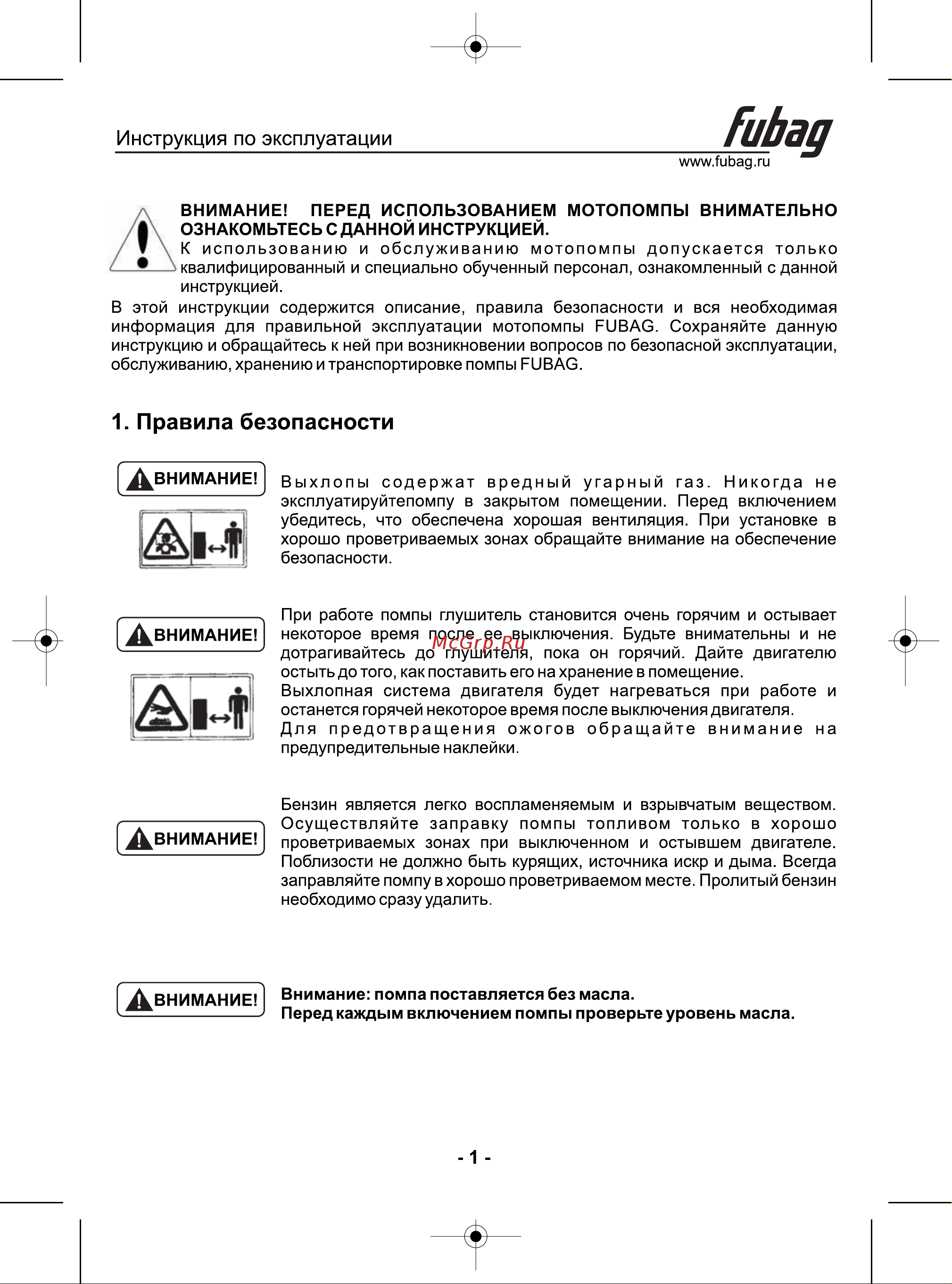 Fubag 250 л/мин, 21 м pg 300 646230 Инструкция по эксплуатации онлайн