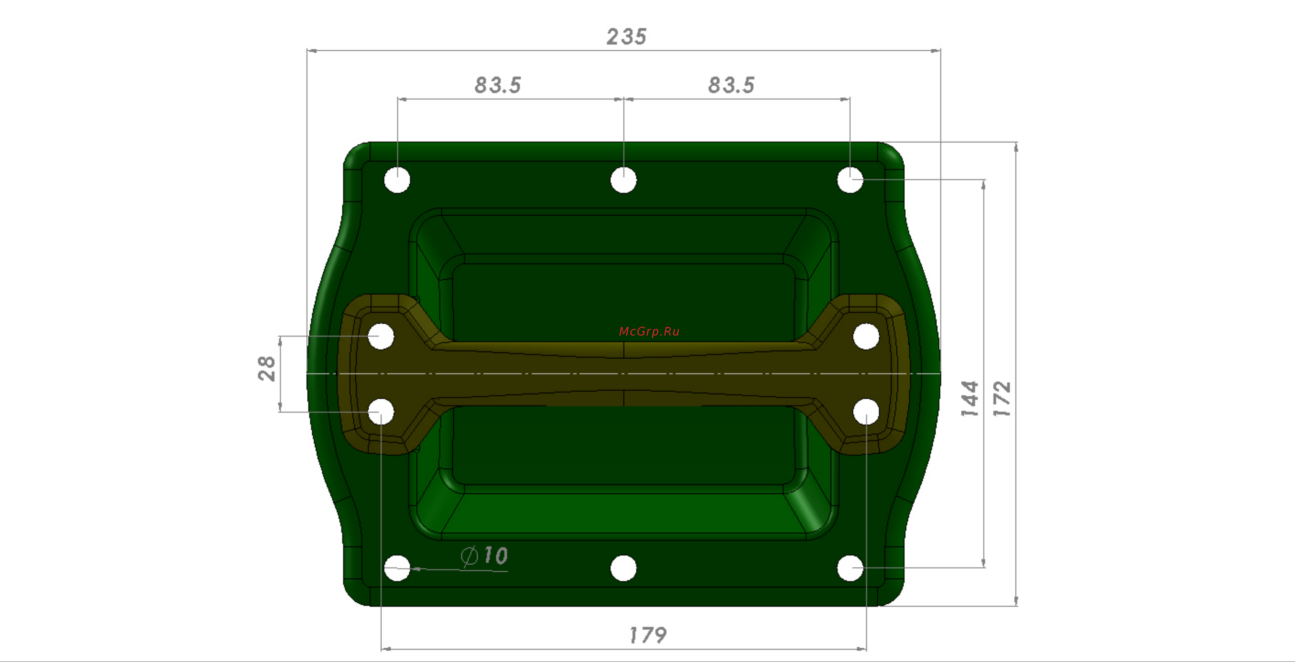 Partex PH-10 НФ-00000070 Чертеж арматурной ручки онлайн