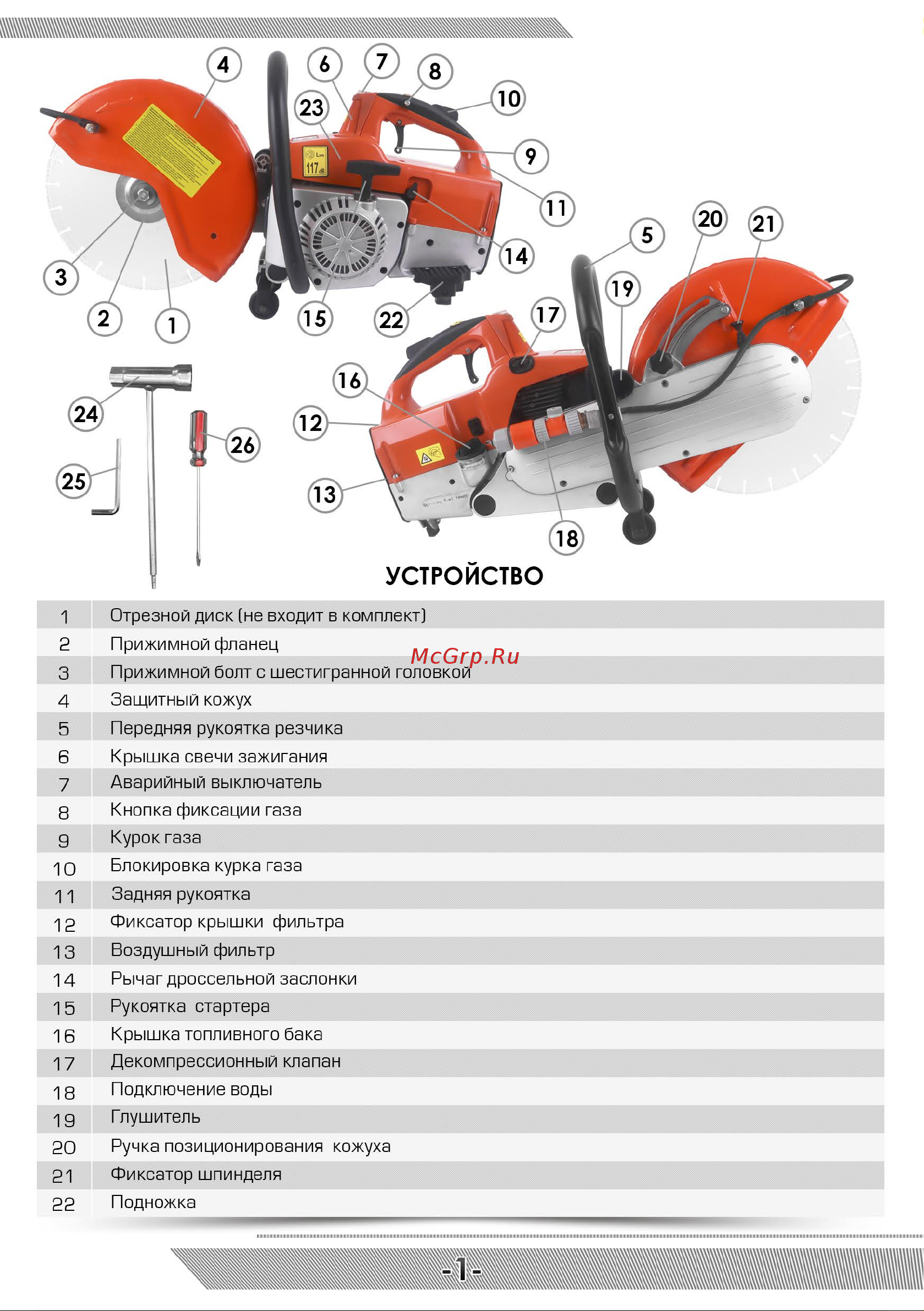 Messer ECF350 10-44-351 Инструкция к бензорезу MESSER ECF350 онлайн [2/24] 831338