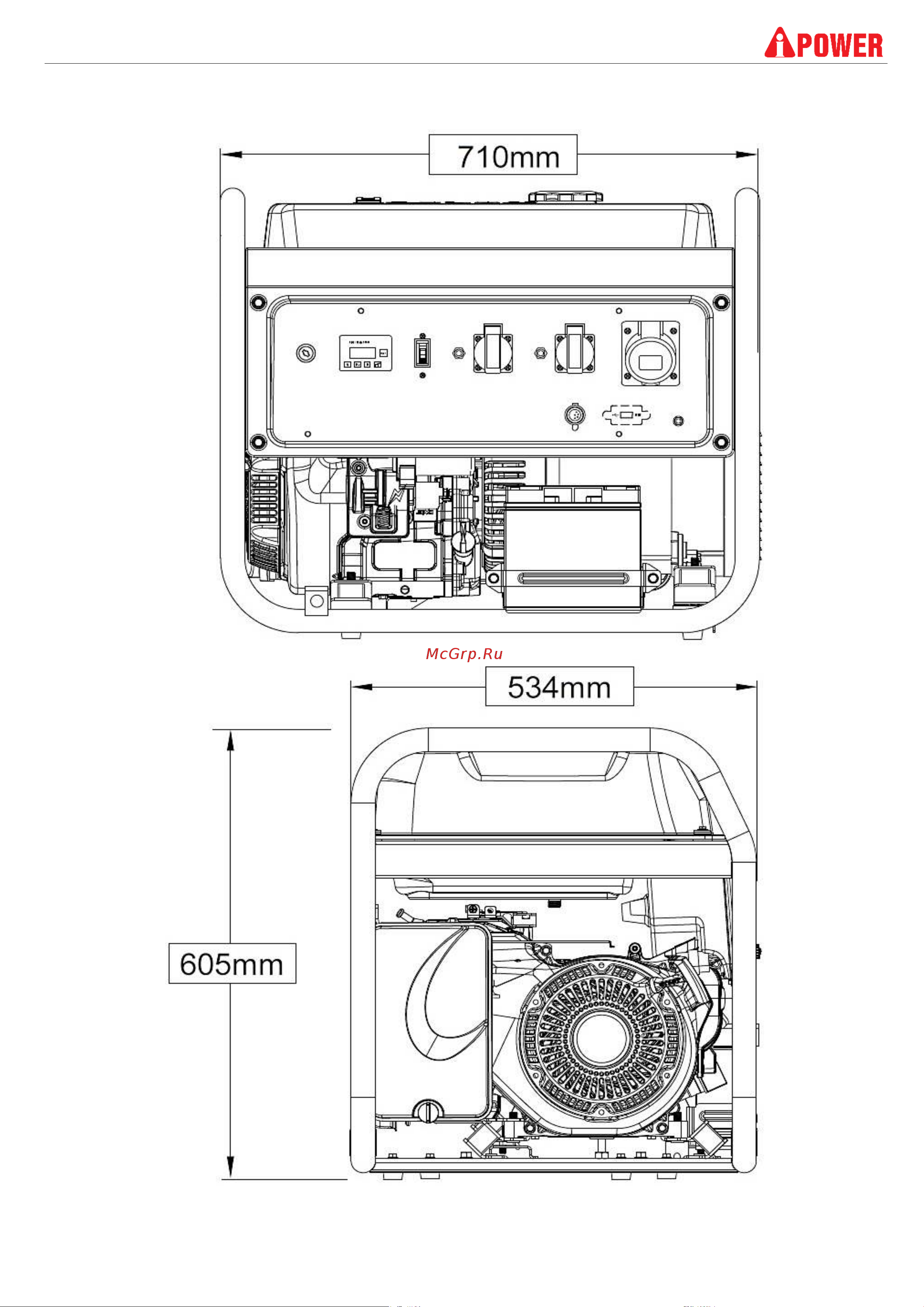 A-ipower A3500X 20104 Деталировка для генератора A-iPower A3500X онлайн [7/8] 831367