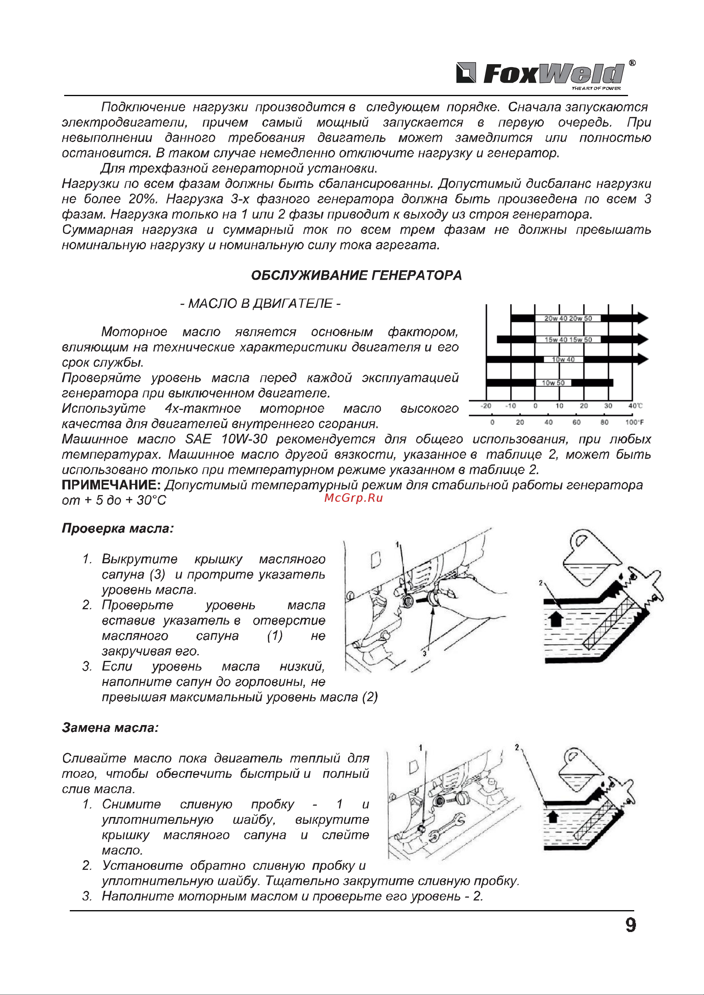 Foxweld Standard G7000Е 3894 Инструкция к генератору Foxweld Standard G7000Е 3894 онлайн [9/17] 831509