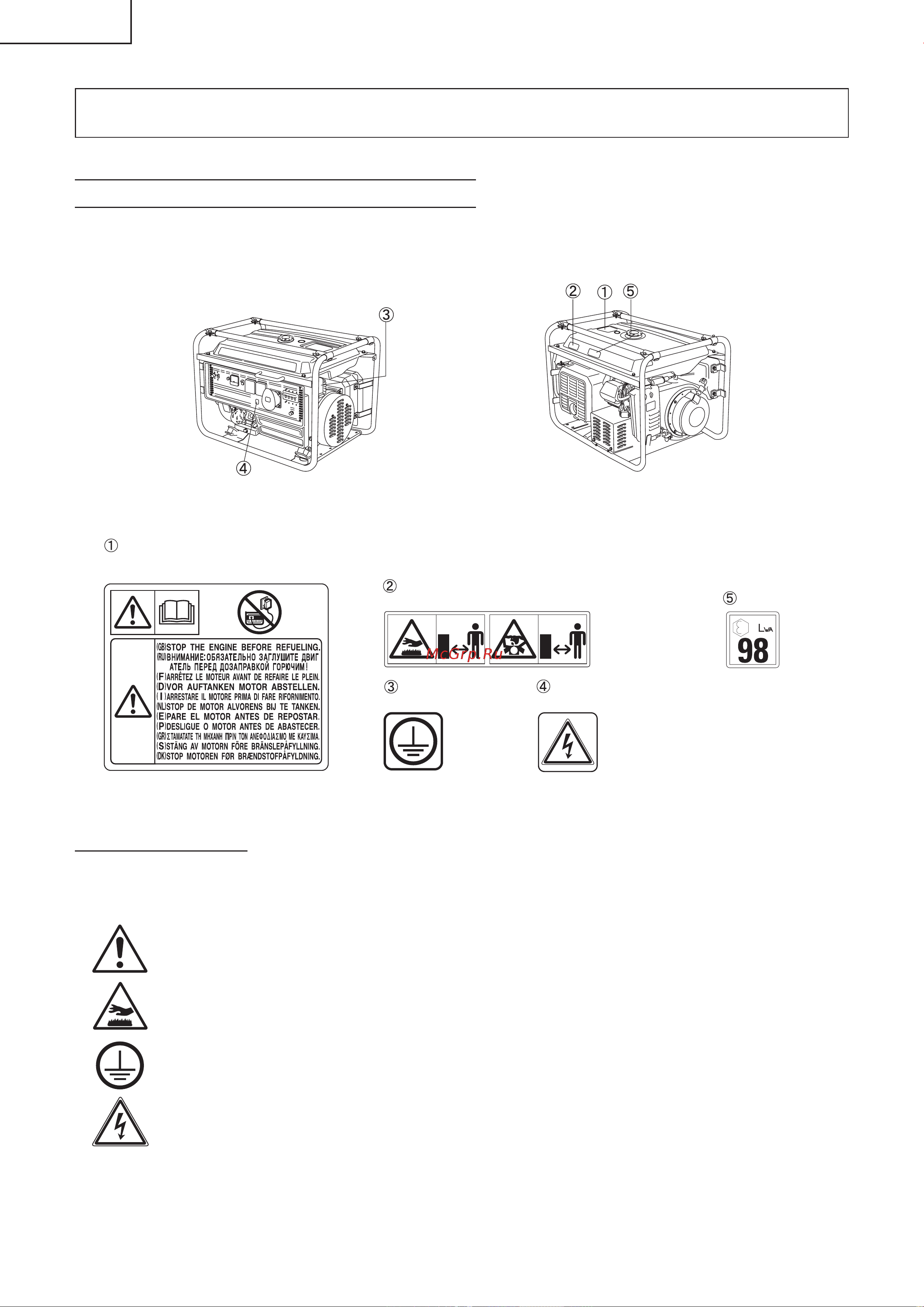 Hitachi E 50 3P Инструкция к генератору Hitachi E 50 3P онлайн [5/25] 831545