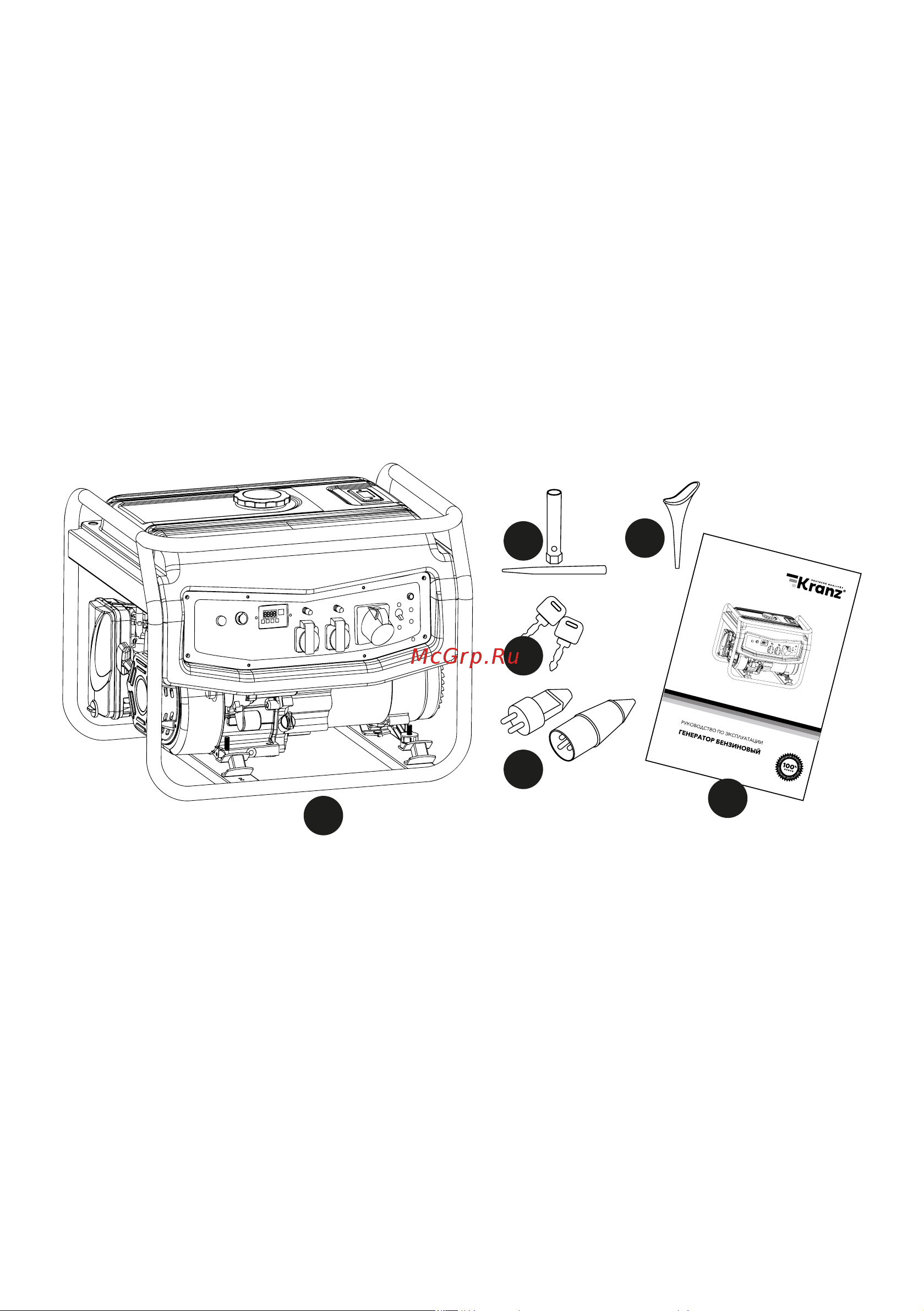KRANZ KR9000EA 9,0 кВт, 230 В, 25 л, коннектор автоматики, электростартер KR-16-1138 Руководство по эксплуатации онлайн [5/32] 831634