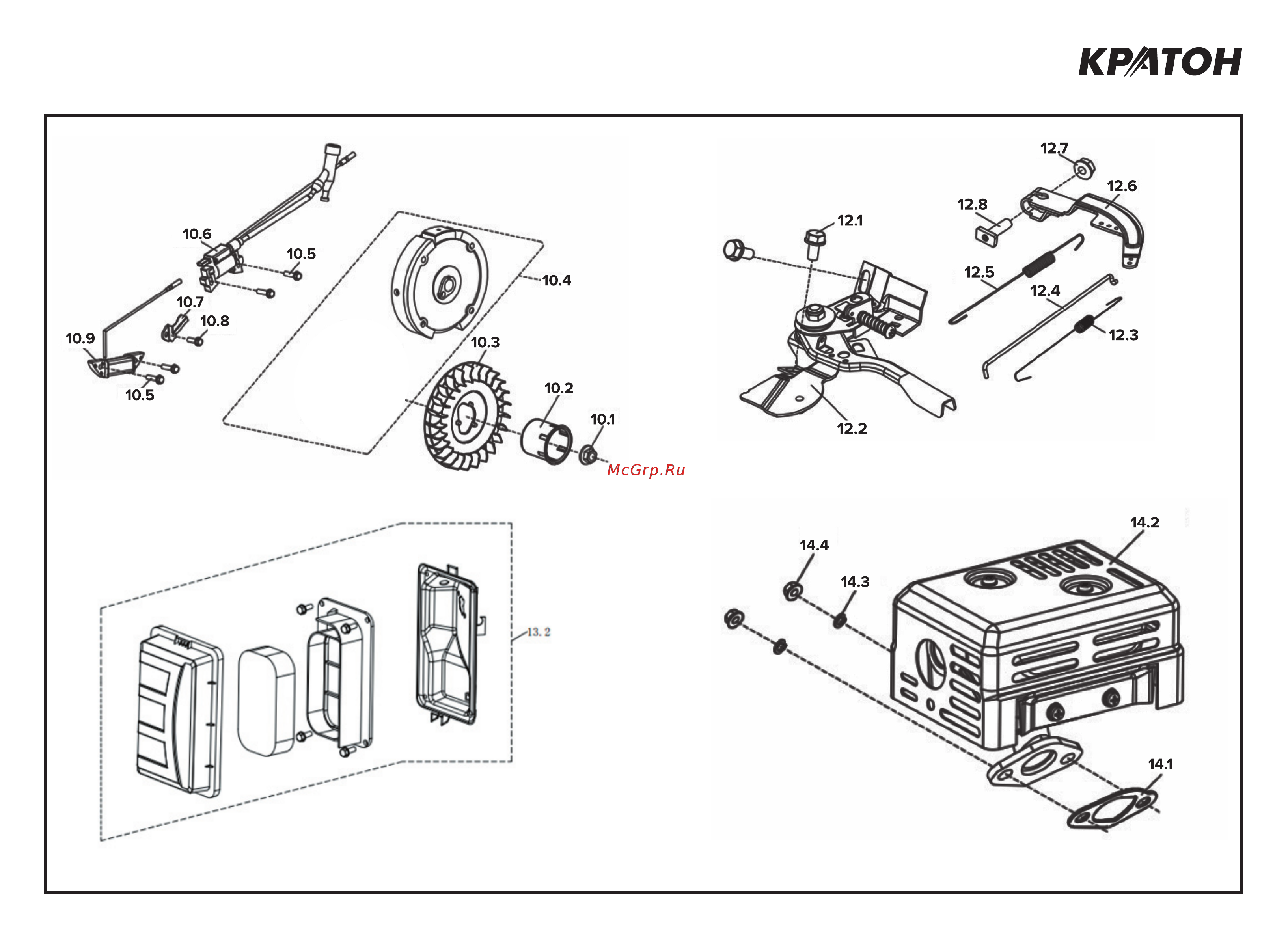 Кратон GG-3300 3 08 01 040 Схема сборки Генератор бензиновый Кратон GG-3300 онлайн [3/4] 831665
