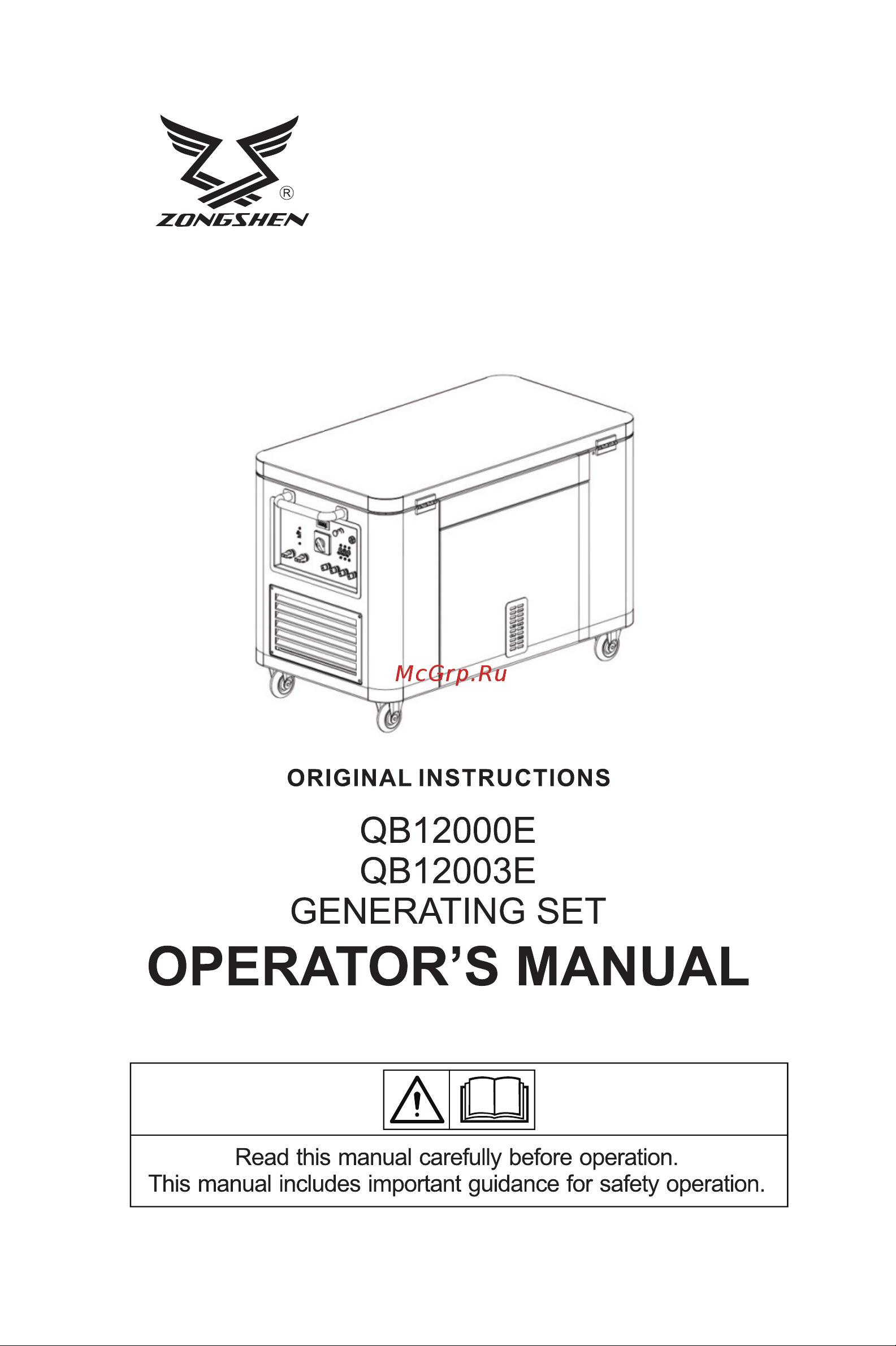 Zongshen QB 12000 E 1T90DFQ11 Инструкция онлайн