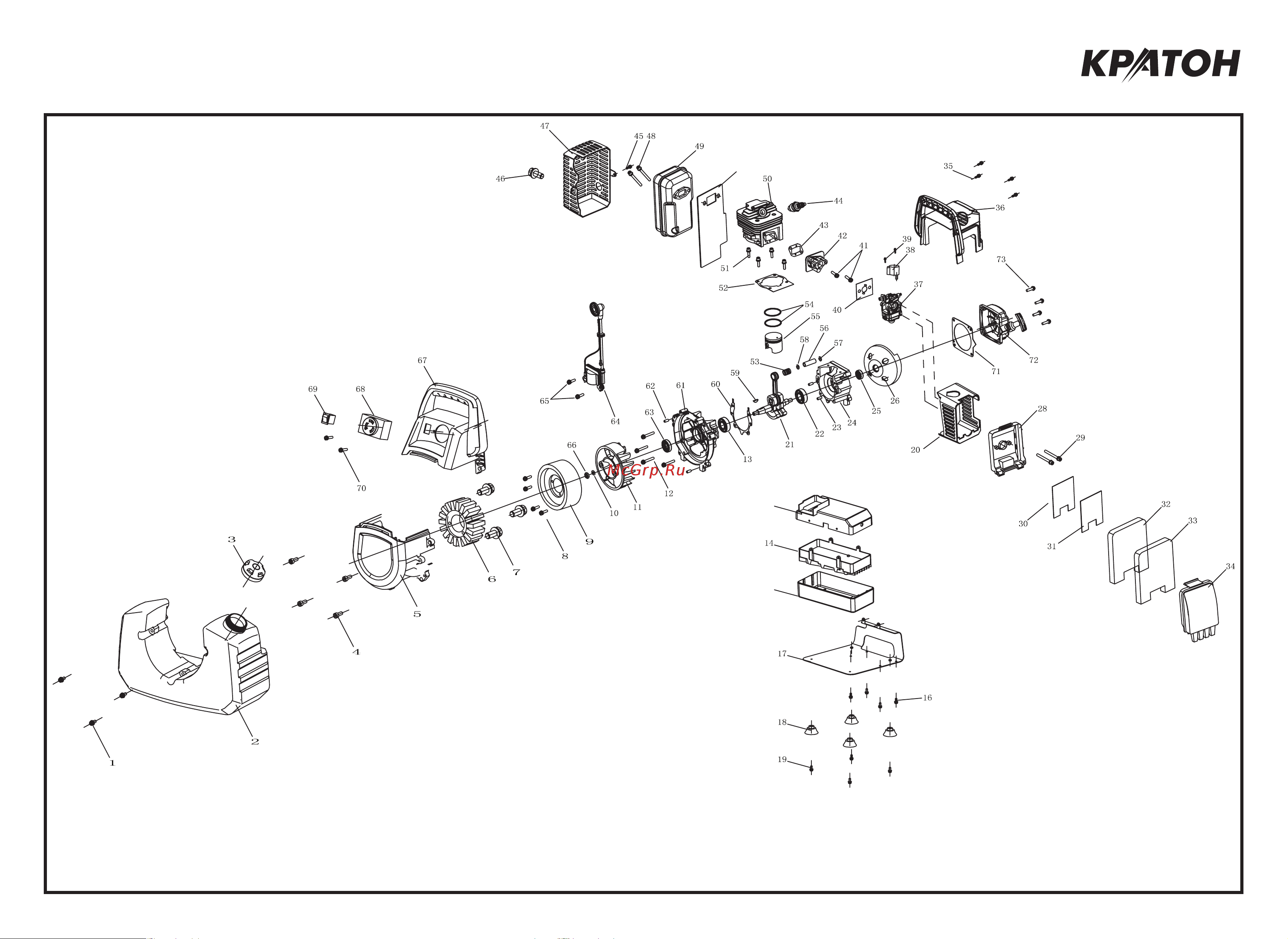 Кратон GG-1100i-2t 3 08 04 020 Схема сборки генератора Кратон GG-1100i онлайн