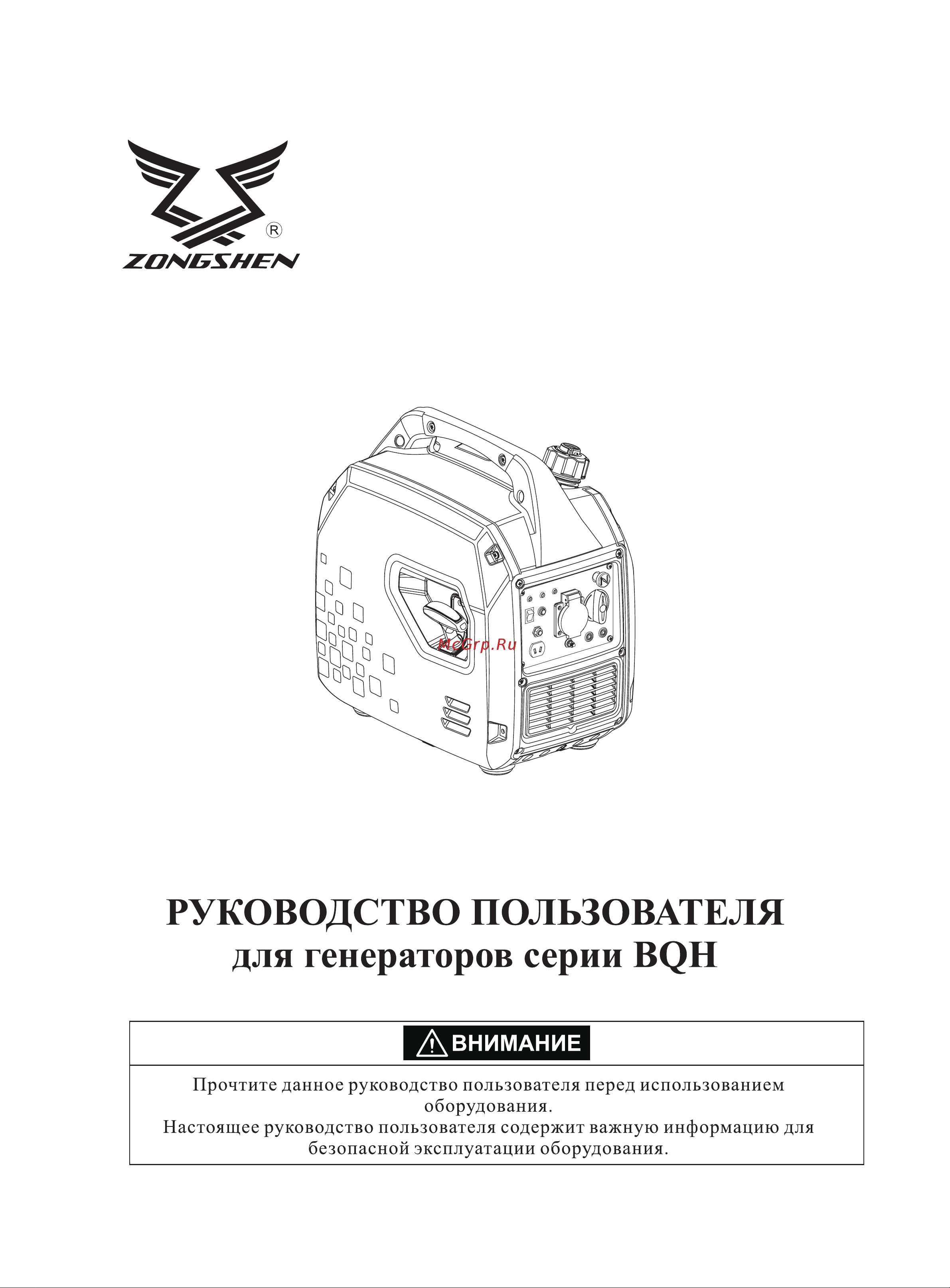 Zongshen BQH 2200 E 1T90DFQ23 Инструкция онлайн