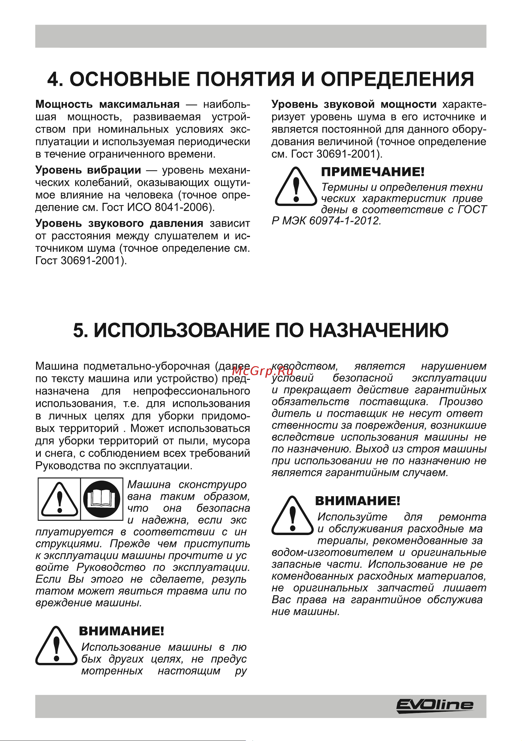 Evoline бензиновая SWG800 Инструкция по эксплуатации EVOline SWG 620-160 онлайн [6/35] 832050