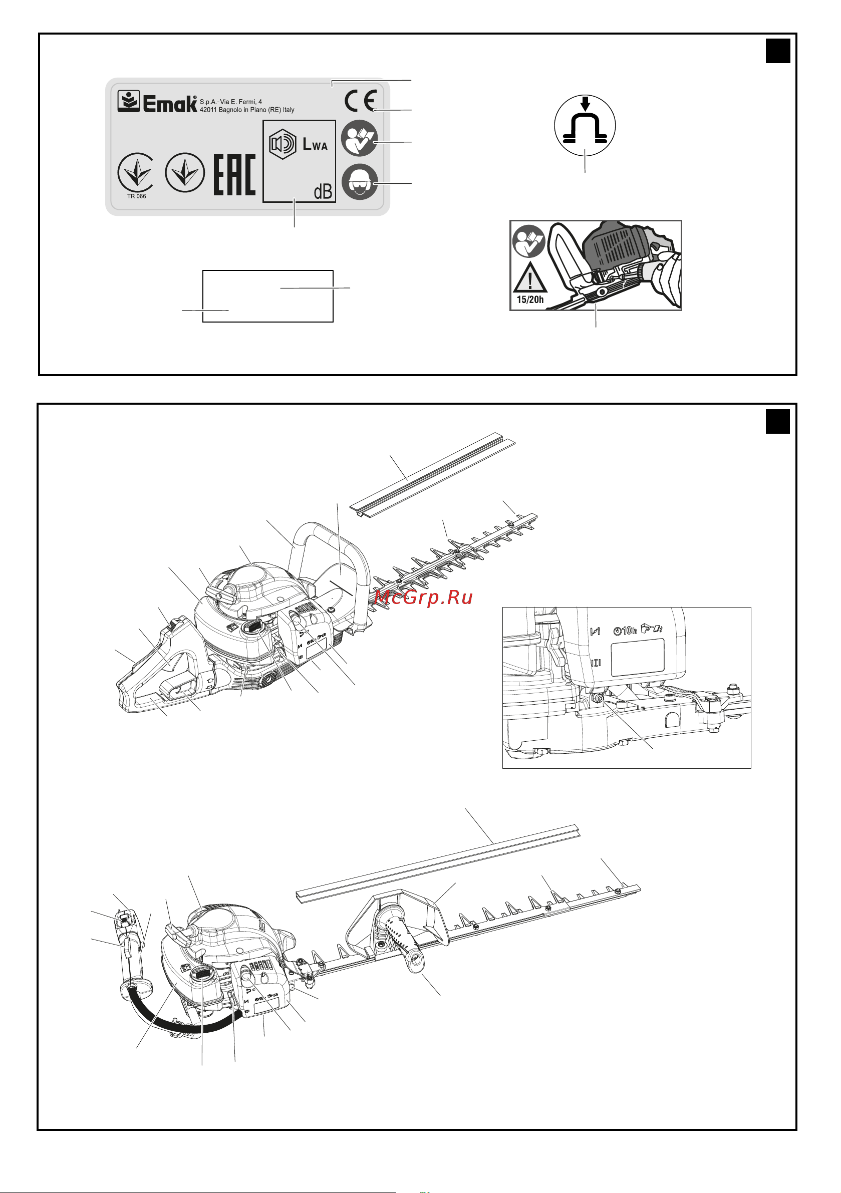Efco TG 2470 P 58099021E2-CD Инструкция к Efco TG 2460 P 58099011E2-CD онлайн [2/192] 832164