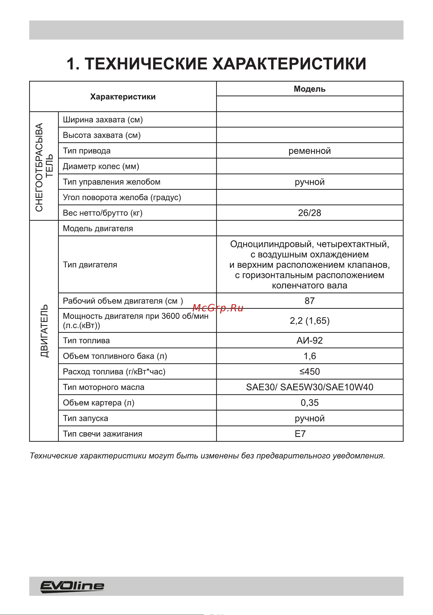 Evoline SBG 460 SBG460 Инструкция снегоуборщик бензиновый EVOline SBG 460 онлайн [3/27] 832298