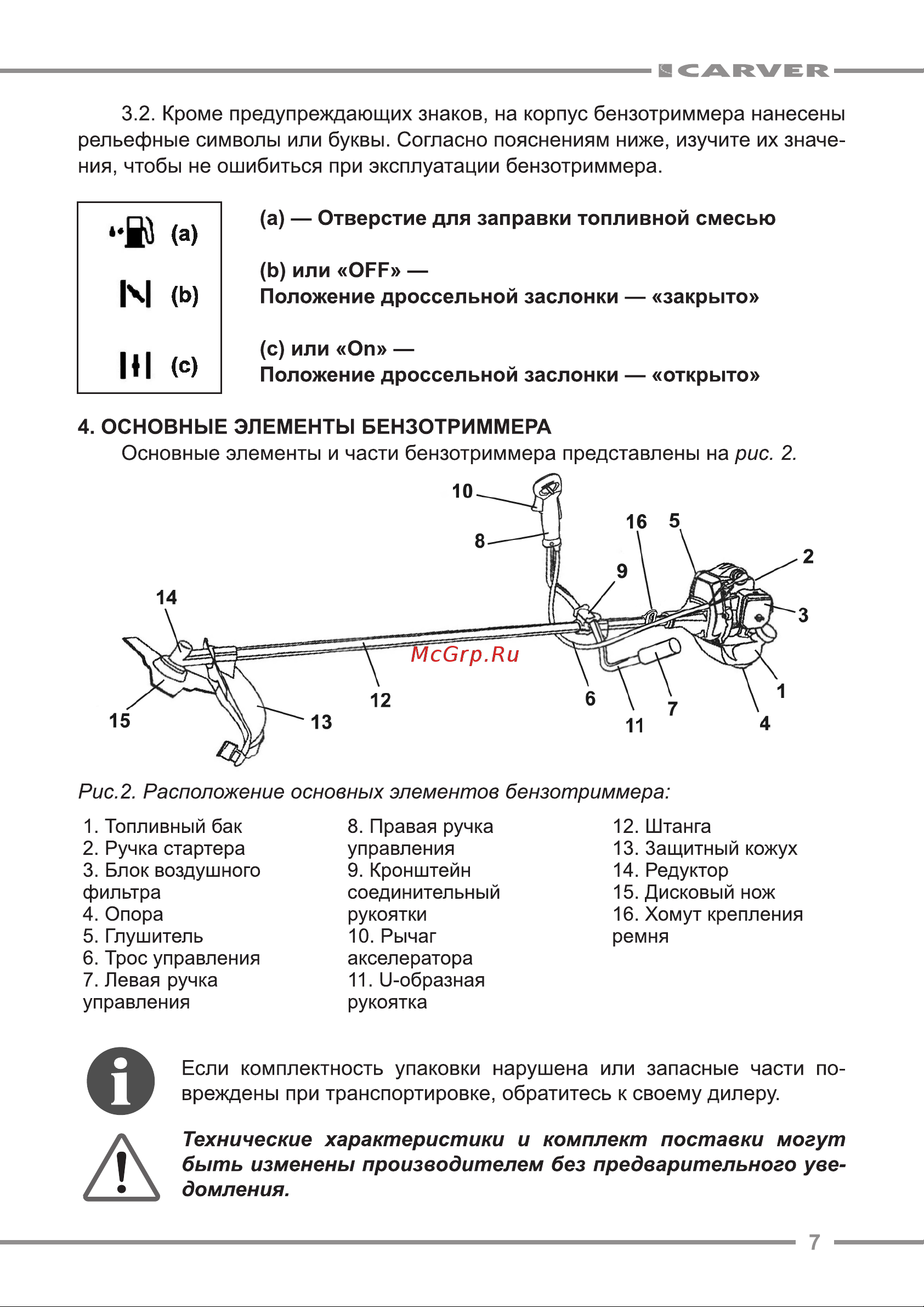 Carver GBC-026 01.001.00003 Инструкция к CARVER GBC-026 онлайн [7/24] 832393