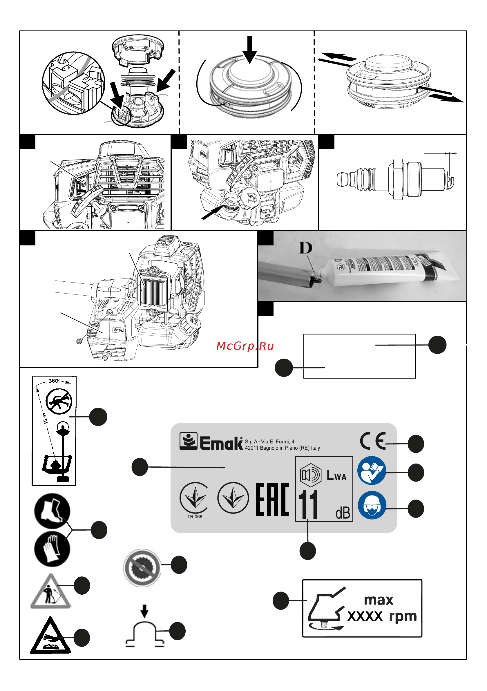 Efco DSH 250 T 61469011E1-CD Инструкция к Efco DSH 250 T 61469011E1-CD онлайн [5/128] 832423