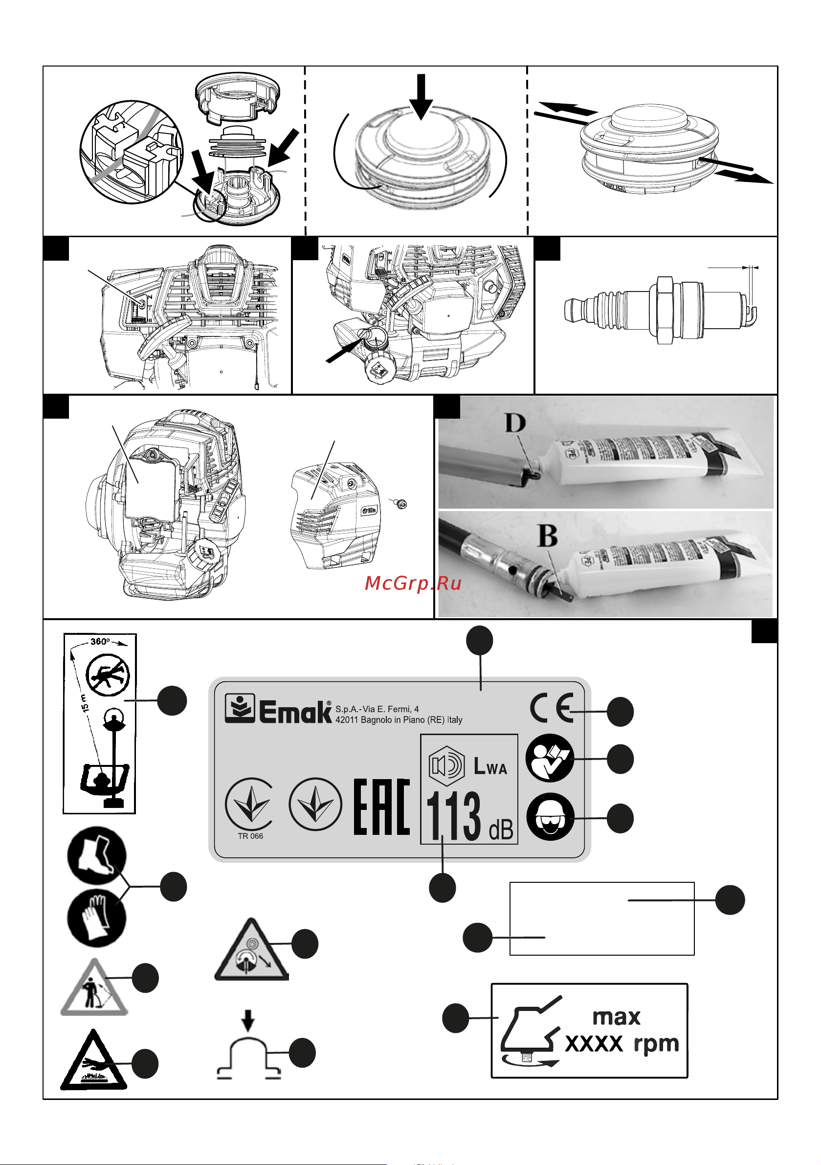 Efco DSH 4000 BP ES 61459062E2B 61459062E2C Инструкция онлайн [5/256] 832427