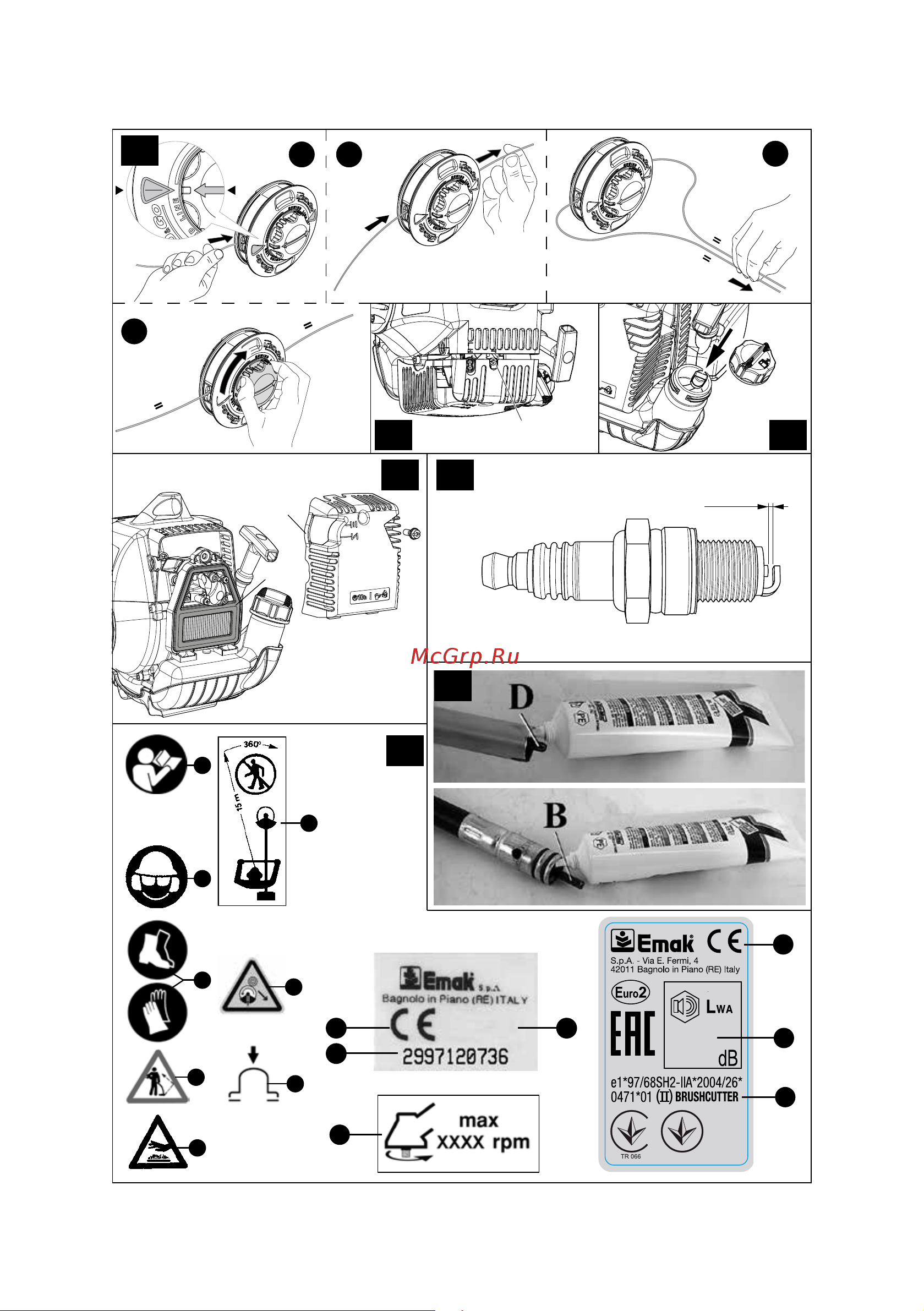 Efco STARK 4410 BP BACK PACK 61339057E2 Инструкция к Efco STARK 4410 BP BACK PACK 61339057E2 онлайн [5/254] 832444