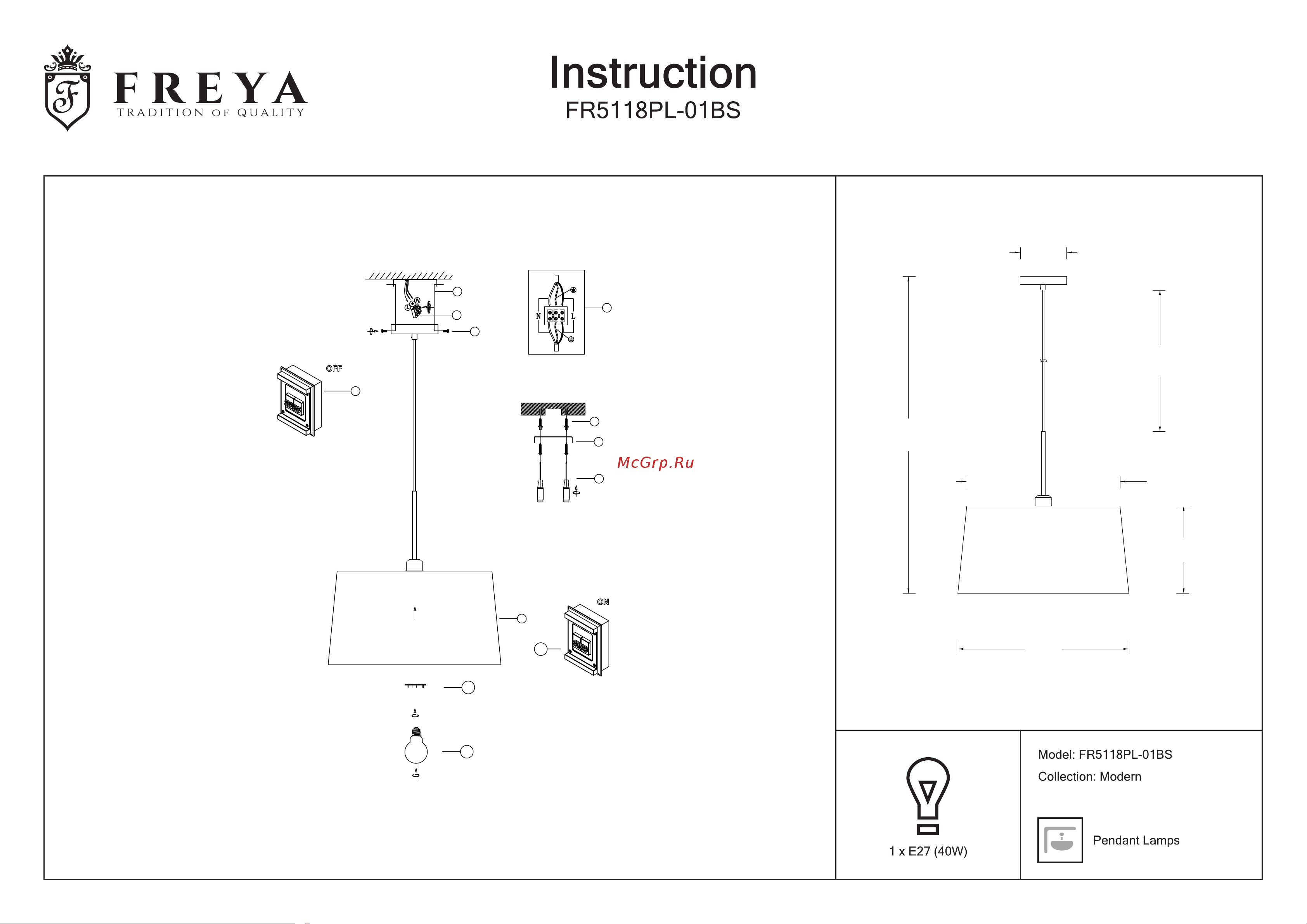 Freya , Sandy FR5118PL-01BS Инструкция к товару онлайн