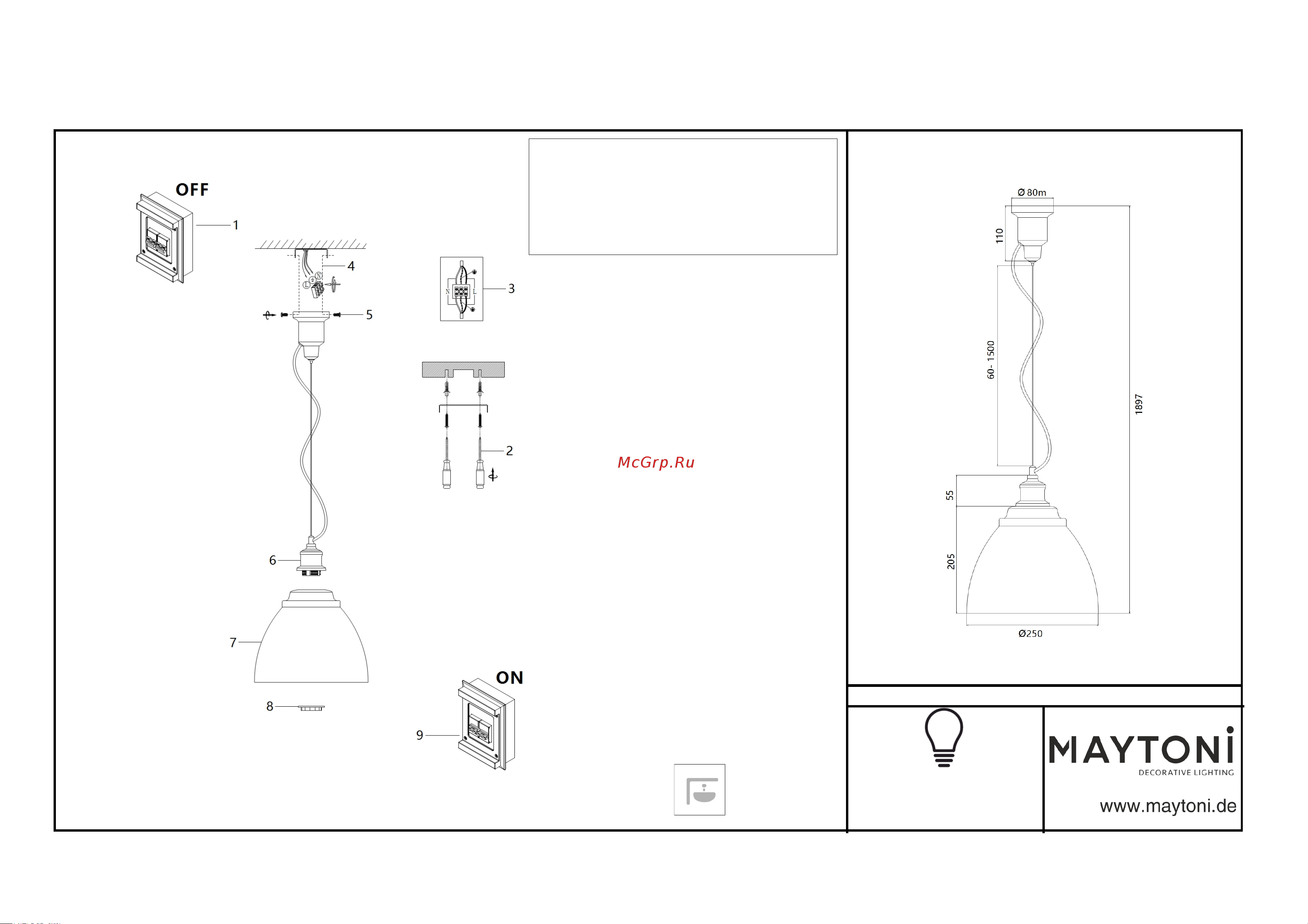 MAYTONI Bellevue P534PL-01GR Инструкция к товару онлайн