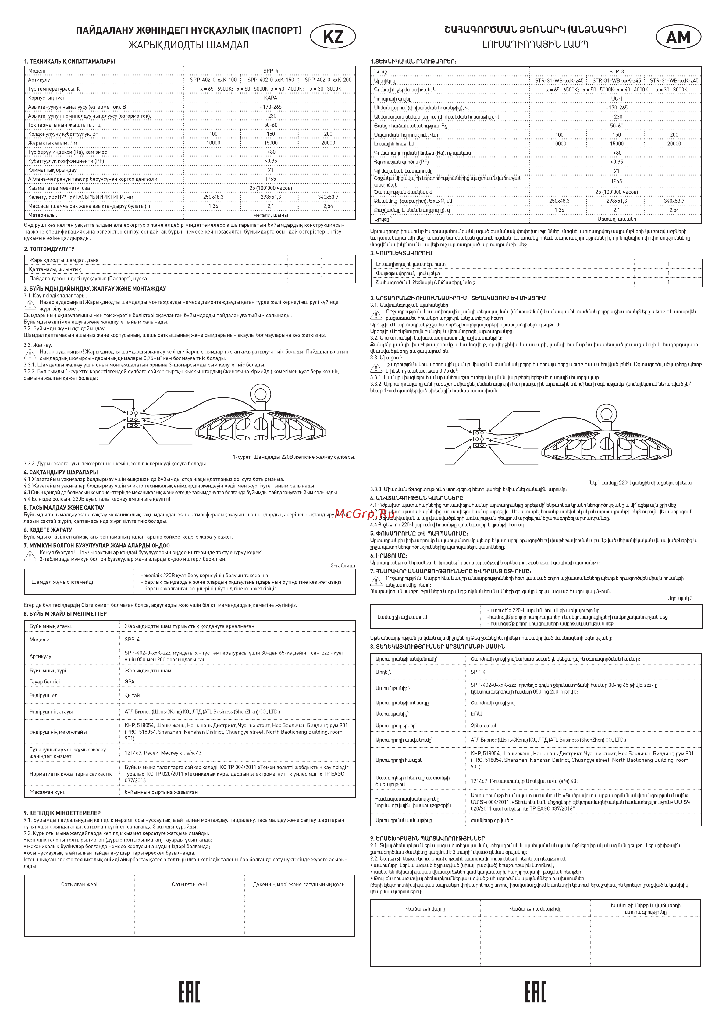 Era SPP-402-0-40K-100 IP65, 100Вт, 10000Лм, 4000К, Кп Инструкция к товару онлайн [2/2] 832826