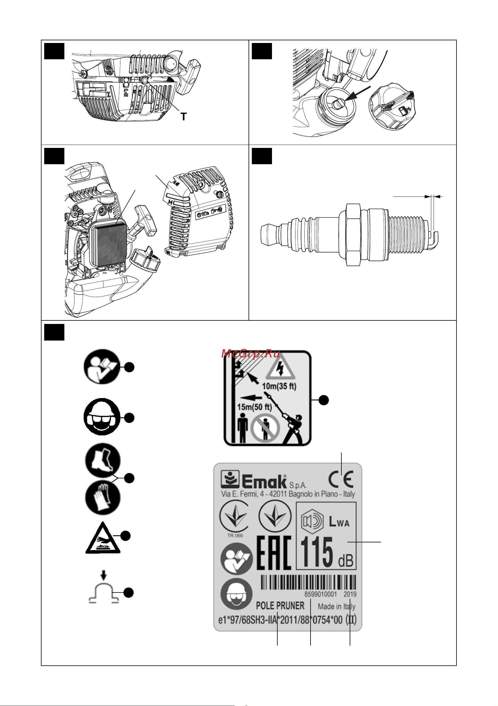 Efco EF PTX 2710 61229030E2-01 Инструкция к Efco EF PTX 2710 61229030E2-01 онлайн [6/200] 832951