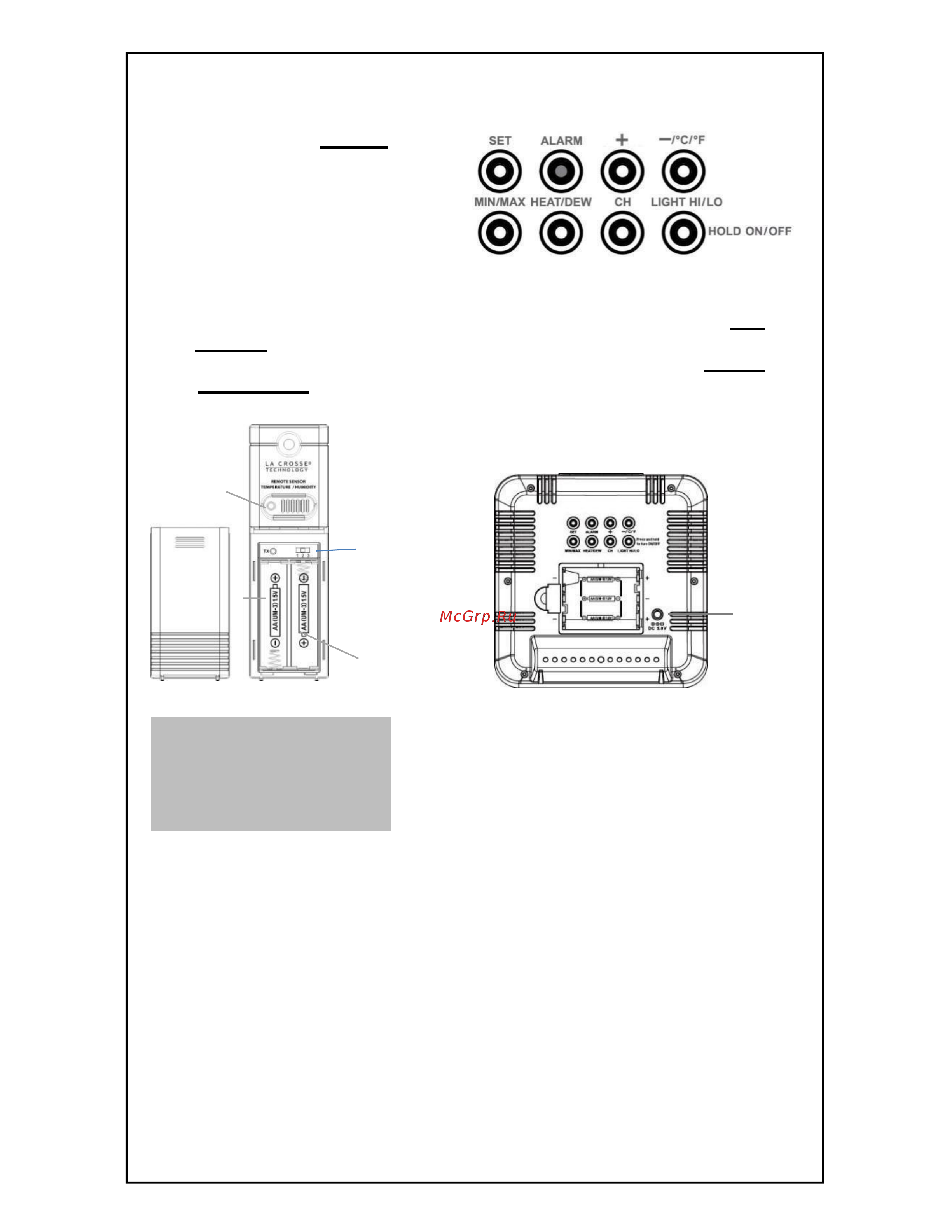 La Crosse Technology LaCrosse WS6821 Инструкция онлайн [2/10] 833042