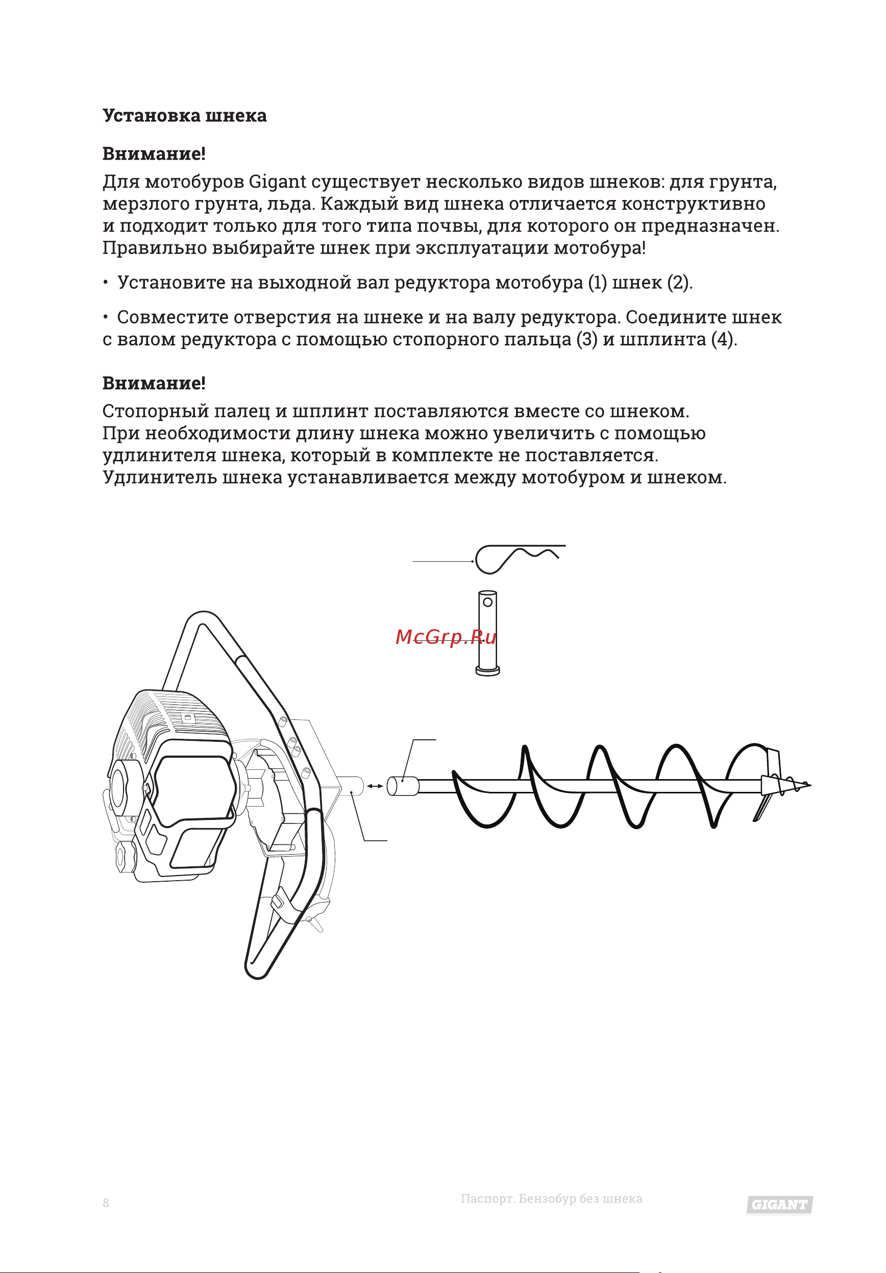 Gigant GGD-004 без шнека Инструкция к Gigant GGD-004 GD-004 онлайн [8/20] 833100