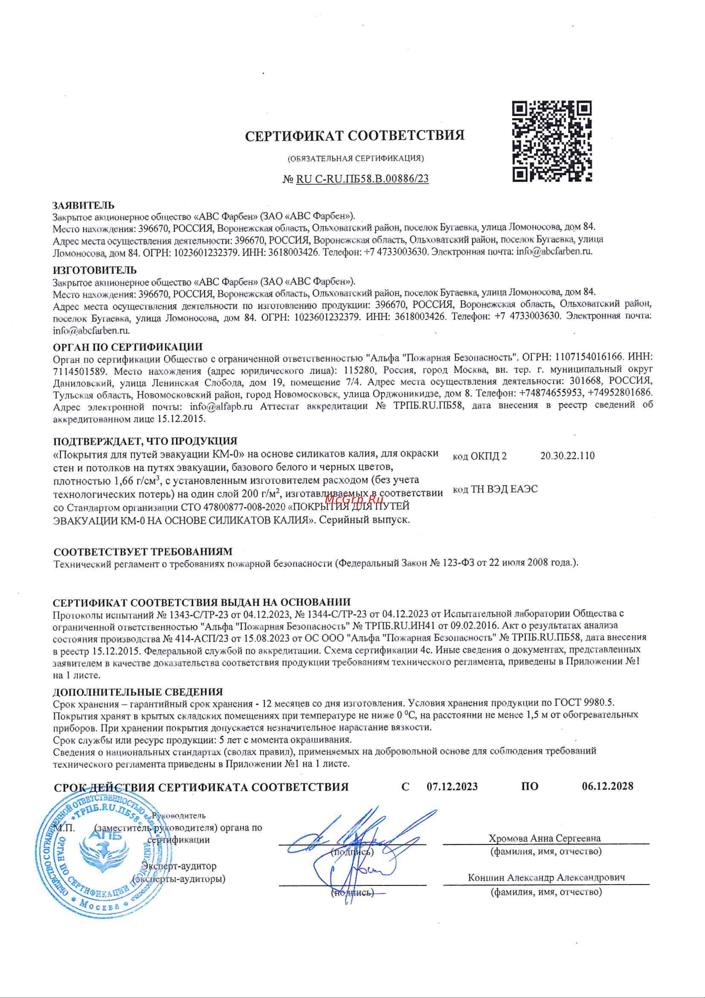 Farbitex ПРОФИ КМ-0 14 кг 4300007790 Сертификат соответствия онлайн