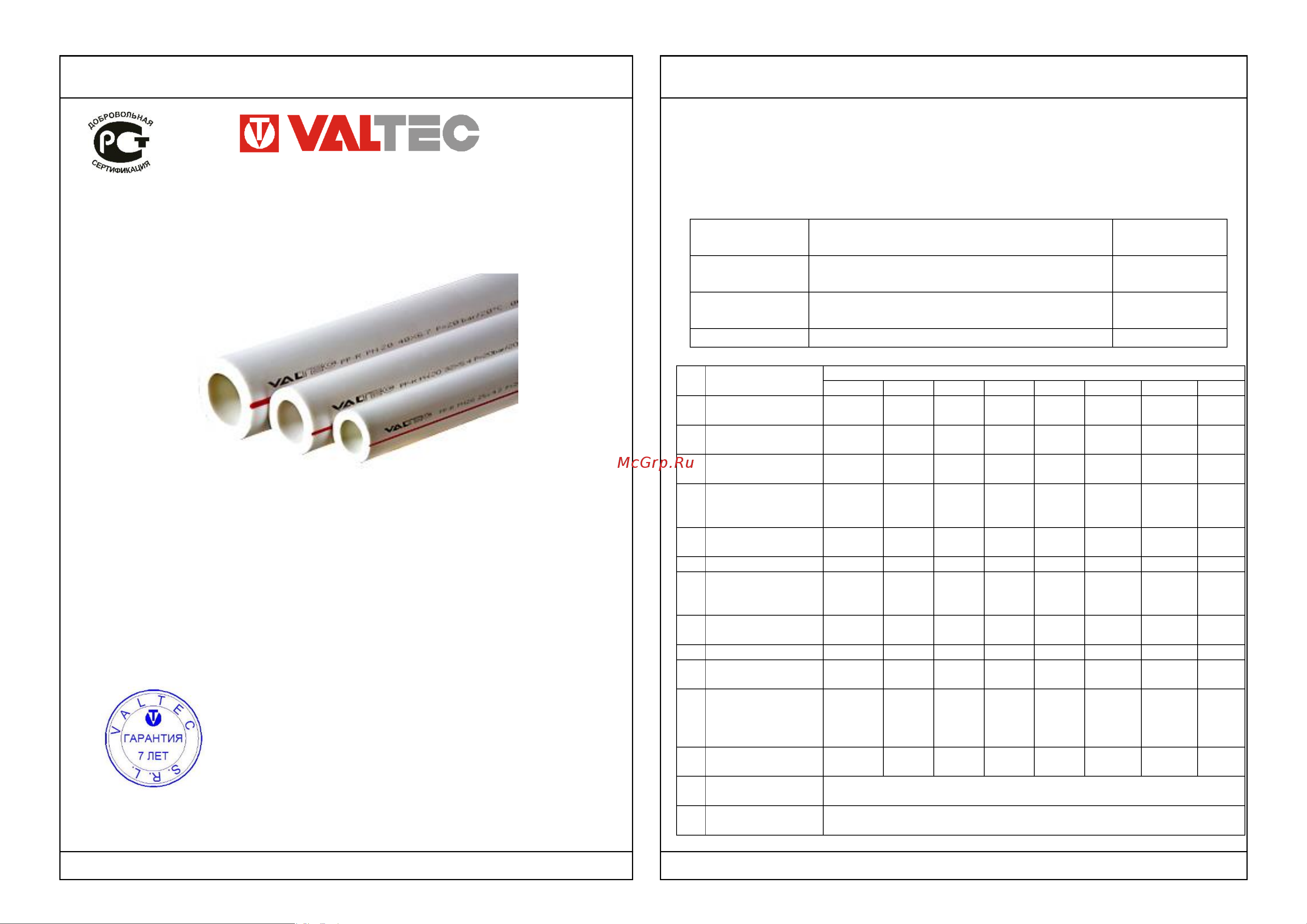 Valtec VTp.700.0020.40 Инструкция к Valtec VTp.700.0020.40 онлайн