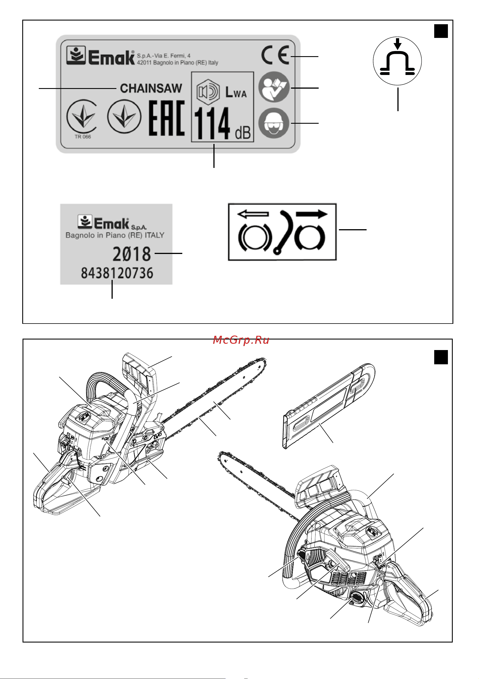 Oleo-Mac GS 451 EURO2 5023-9151E2 Инструкция к Oleo-Mac GS 451 EURO2 5023-9151E2 онлайн [2/110] 833973