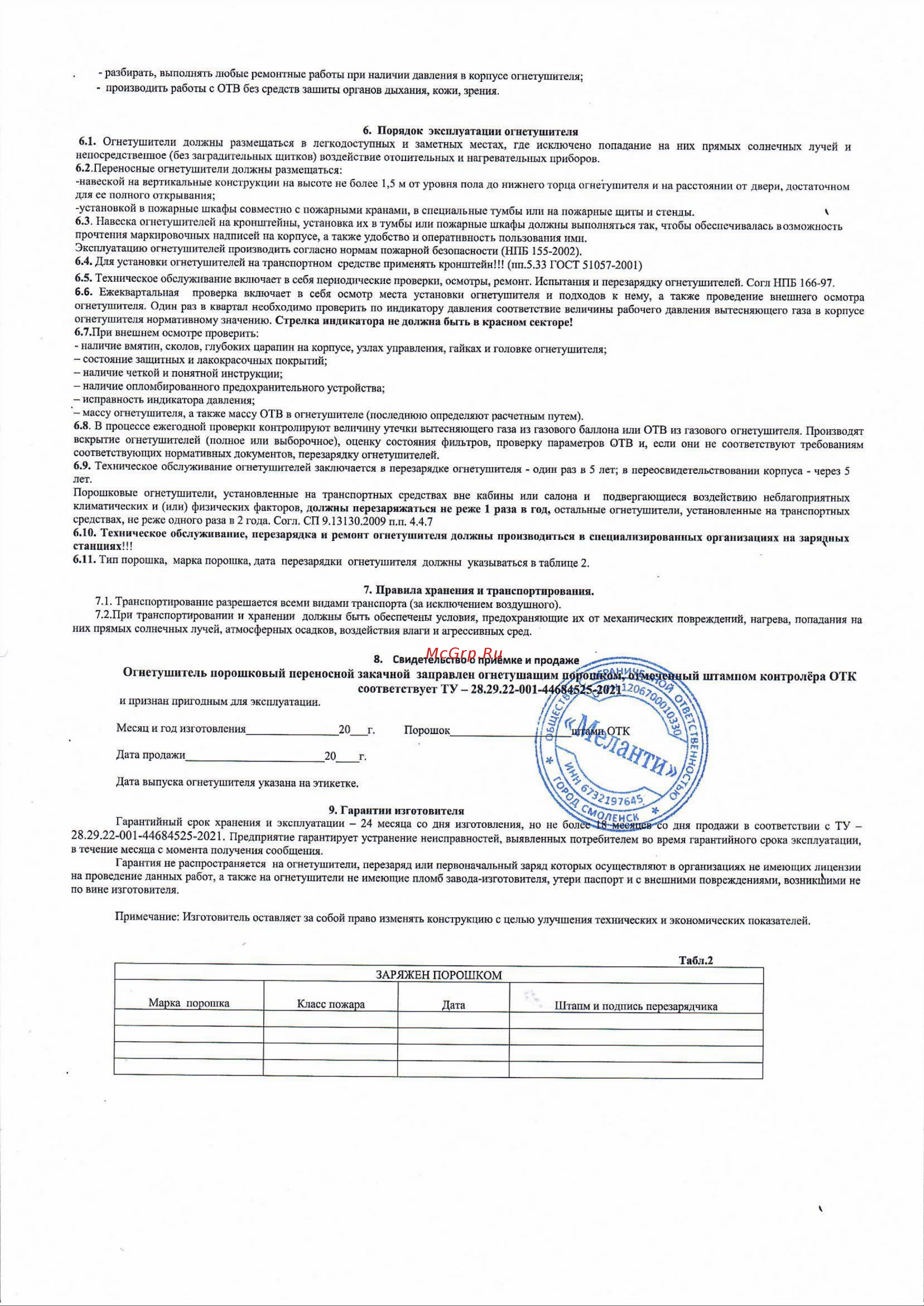 Меланти ОП-2ВСЕ Инструкция онлайн [2/2] 834043