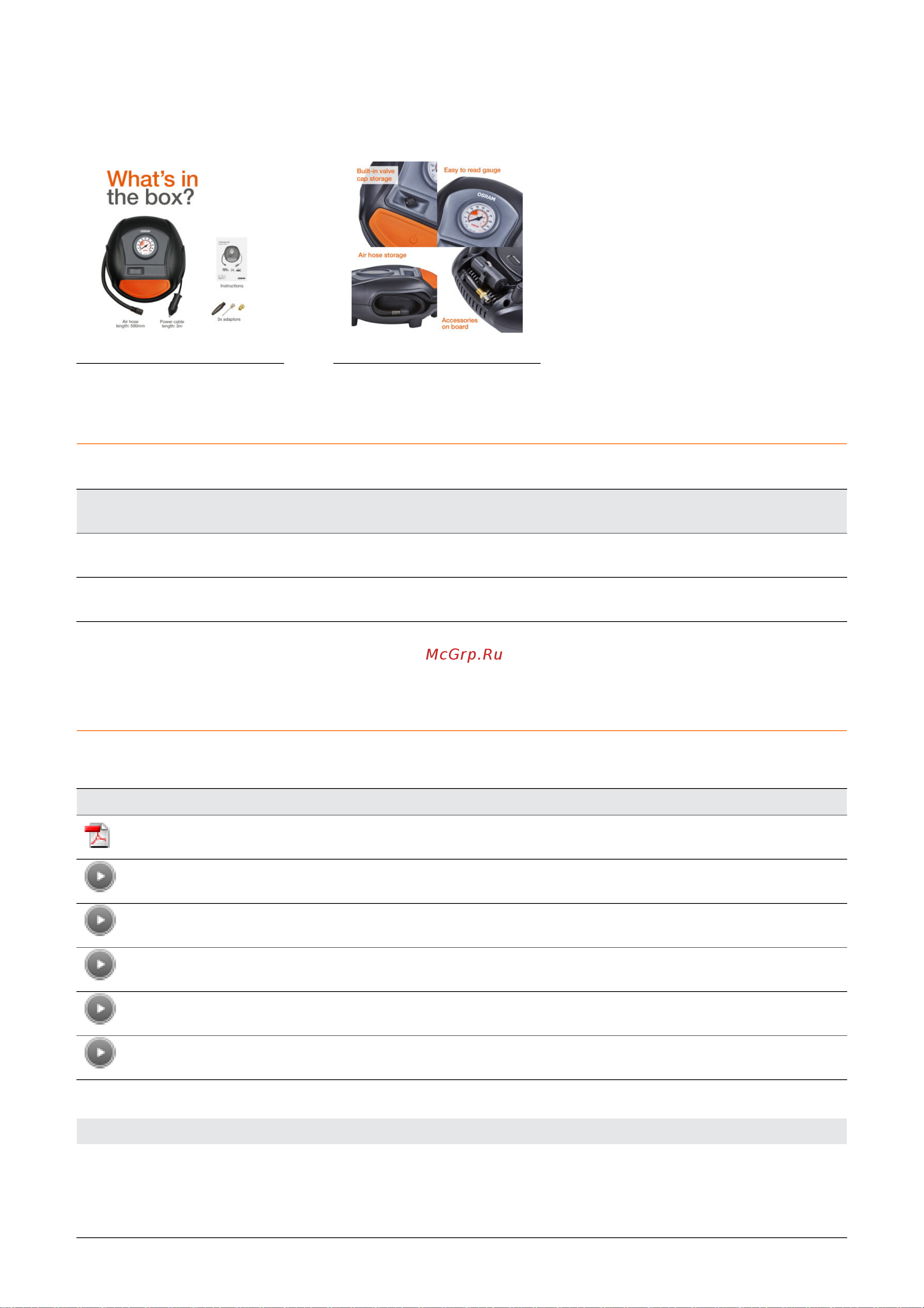 Osram 100PSI 30 л/мин, 10 А, 12 В OTI200 Инструкция к товару онлайн [5/6] 834062