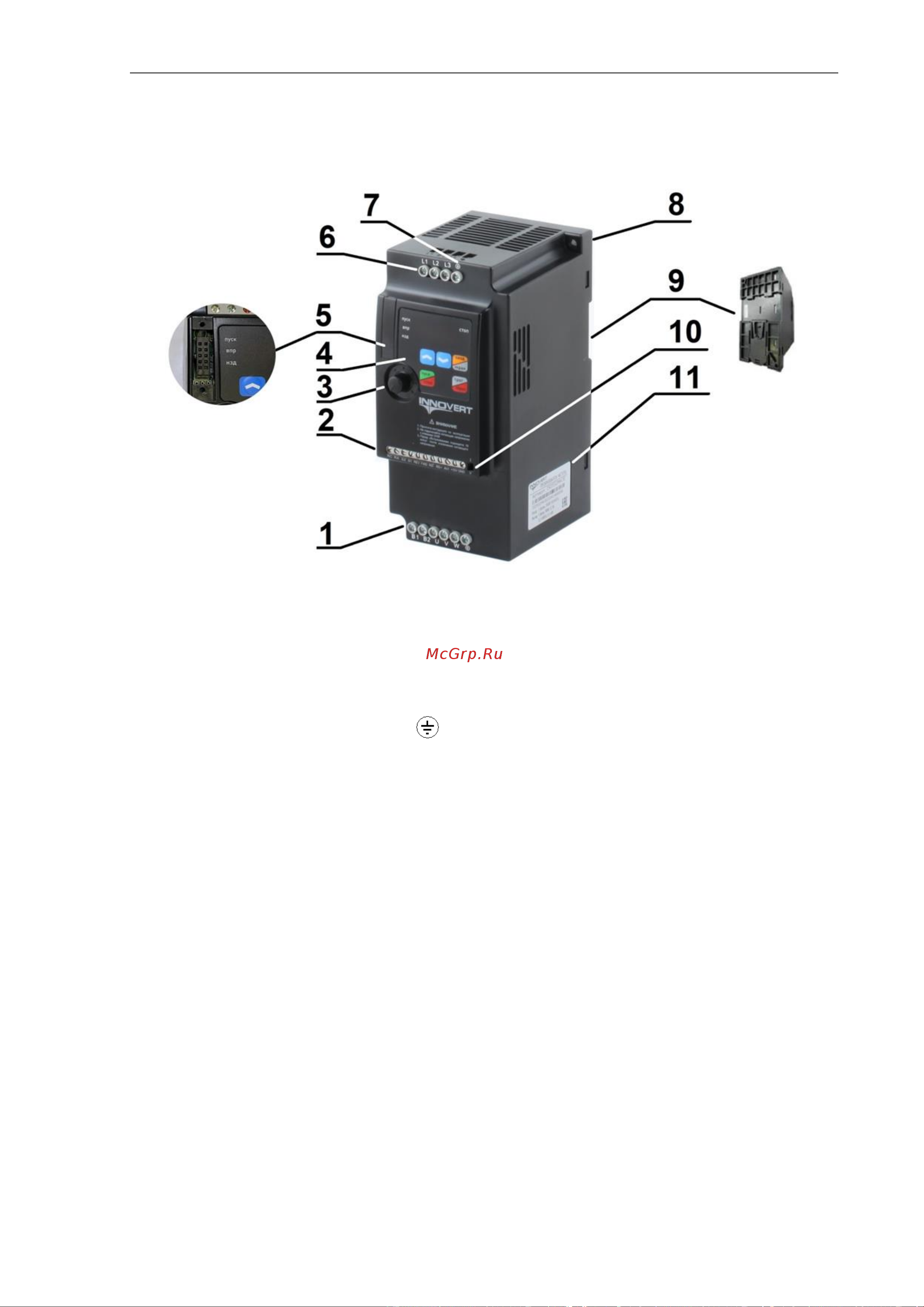 Innovert ISD mini PLUS, выходной ток 2.5 А 0,4 кВт вх: 1ф x 220В / вых: 3ф х 220В ISD401M21E Инструкция онлайн [11/138] 834688
