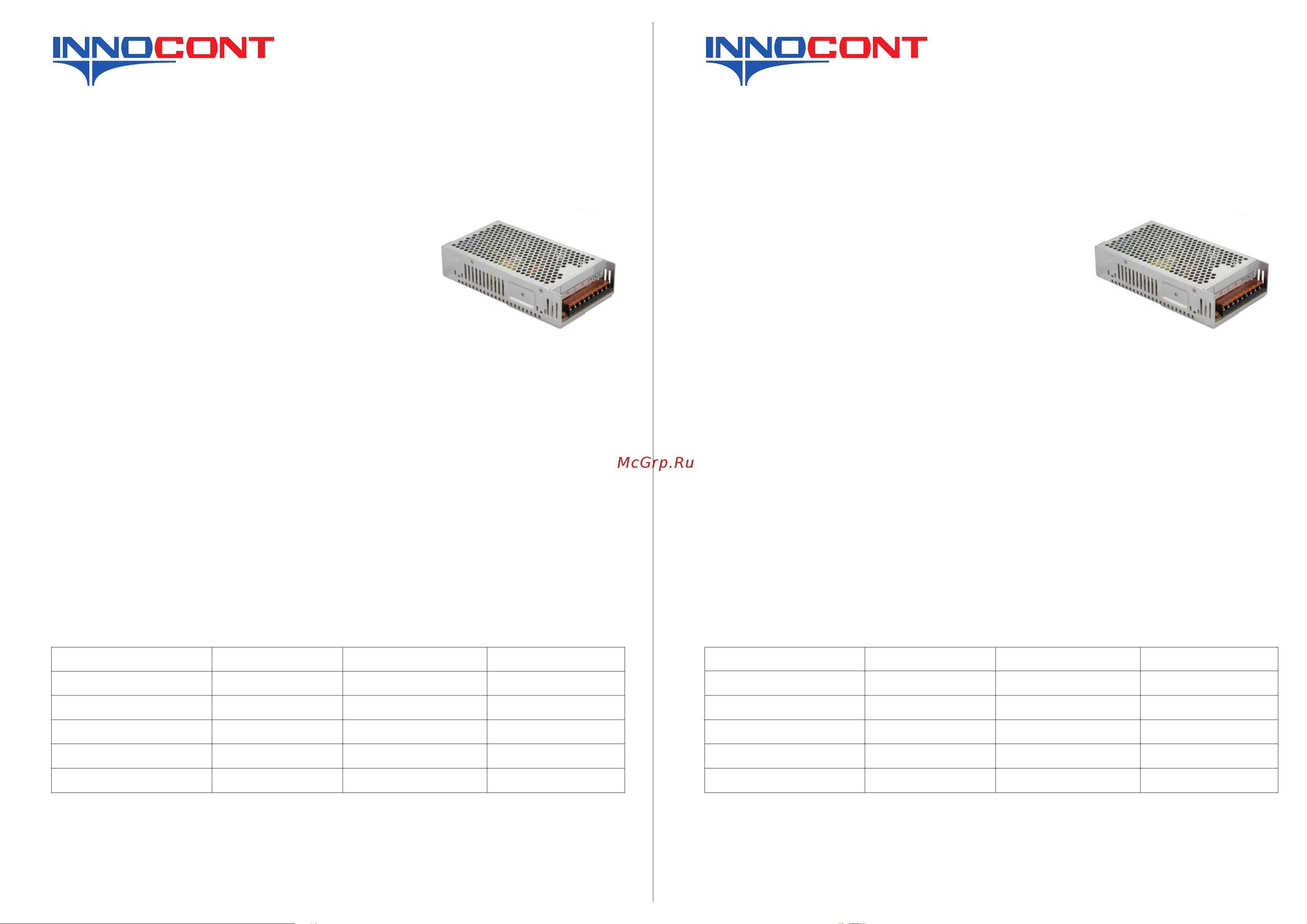 INNOCONT -10 +50С, IP20, вход: 220VAC, 2.5А, выход: 200W, 24VDC, 8.3A, типы защиты: КЗ, перегрузка, перенапряжение SB-P-201-24 Паспорт онлайн