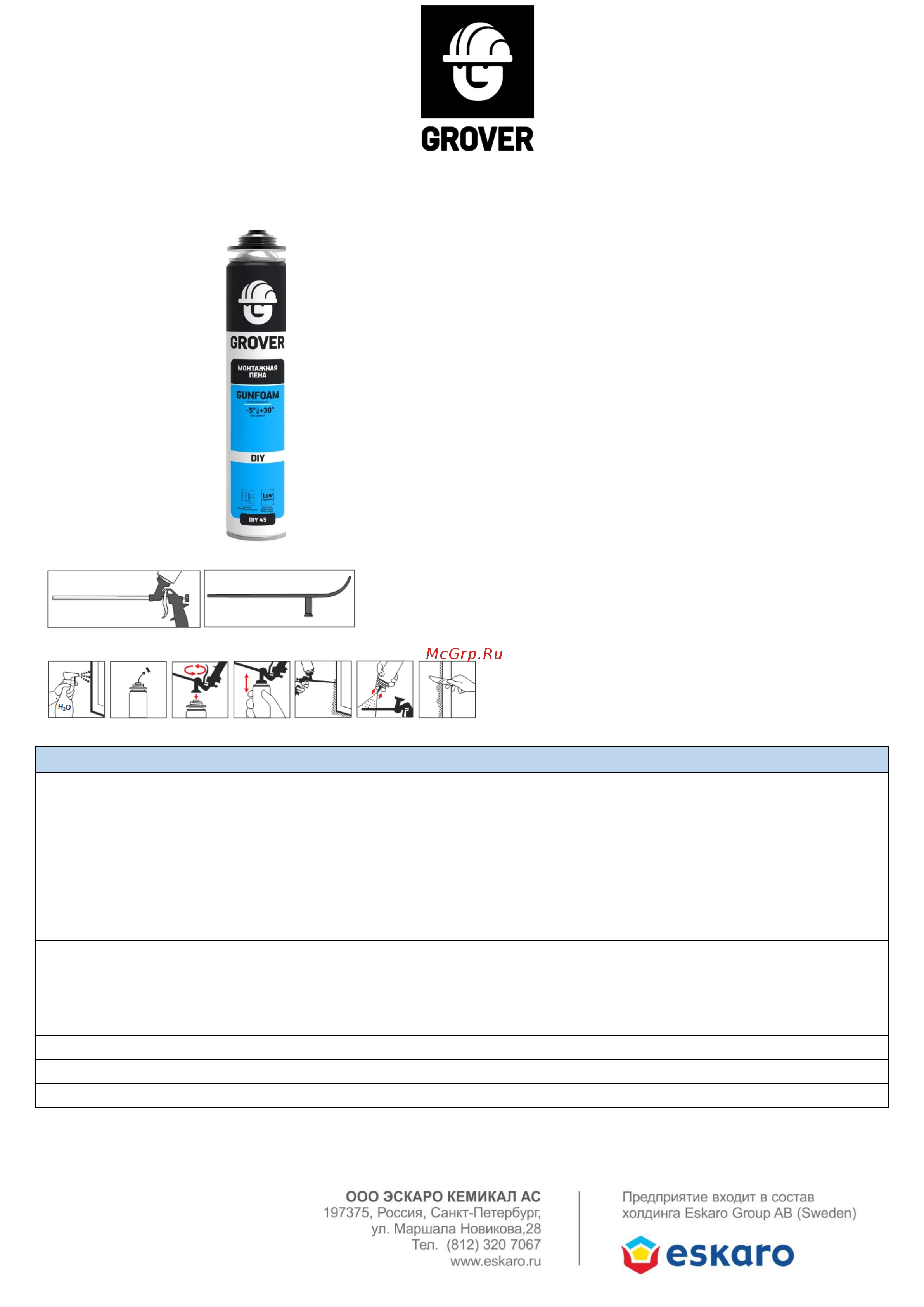 Grover DIY45 0,75 л F0002 Инструкция к товару онлайн
