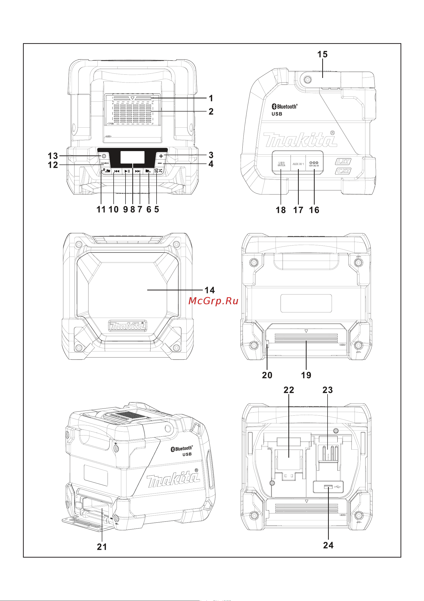 Makita CXT/LXT DMR202 Инструкция к товару онлайн [2/60] 835414