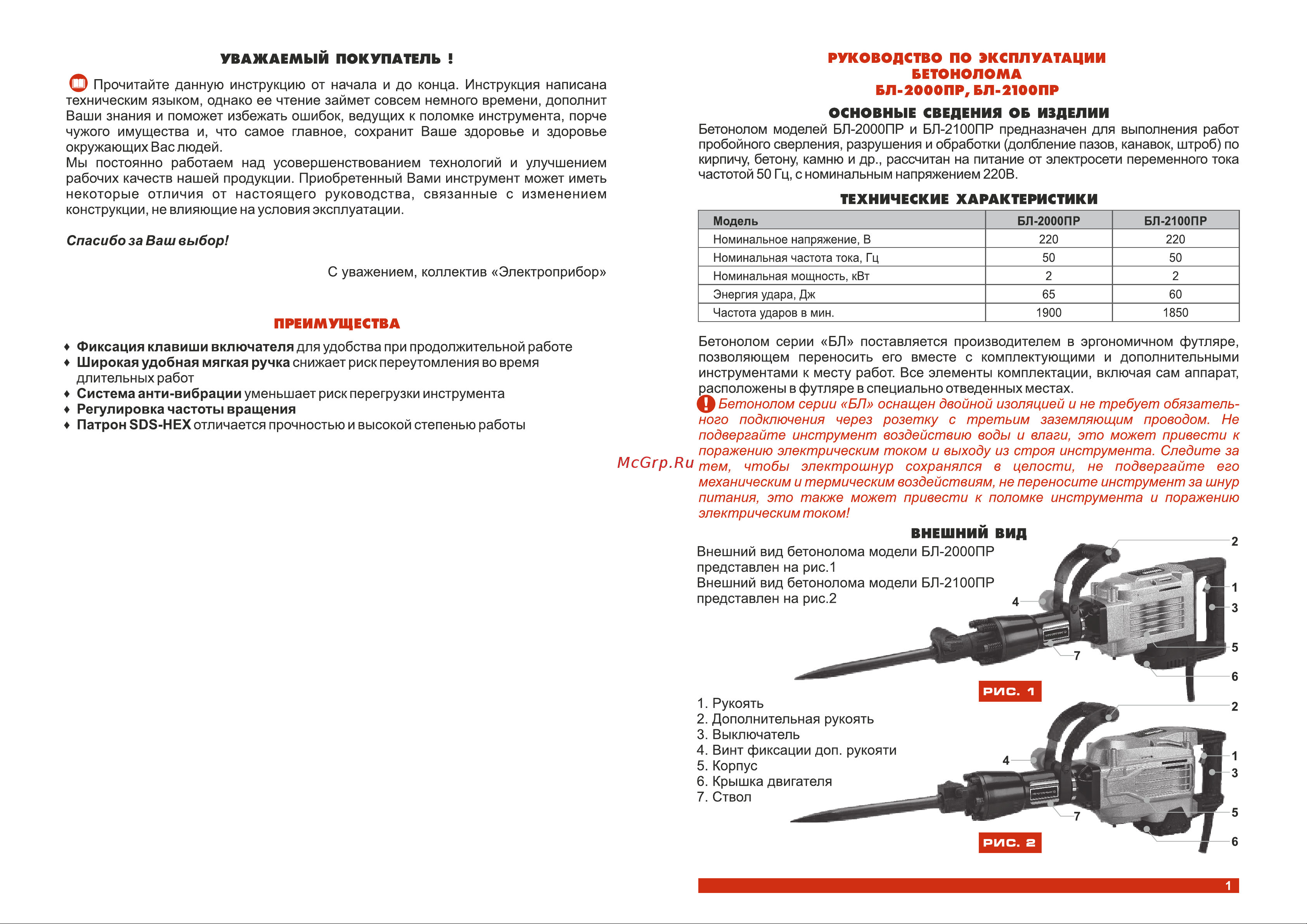 ELTI БЛ-2100ПР Инструкция к товару онлайн [2/6] 836082