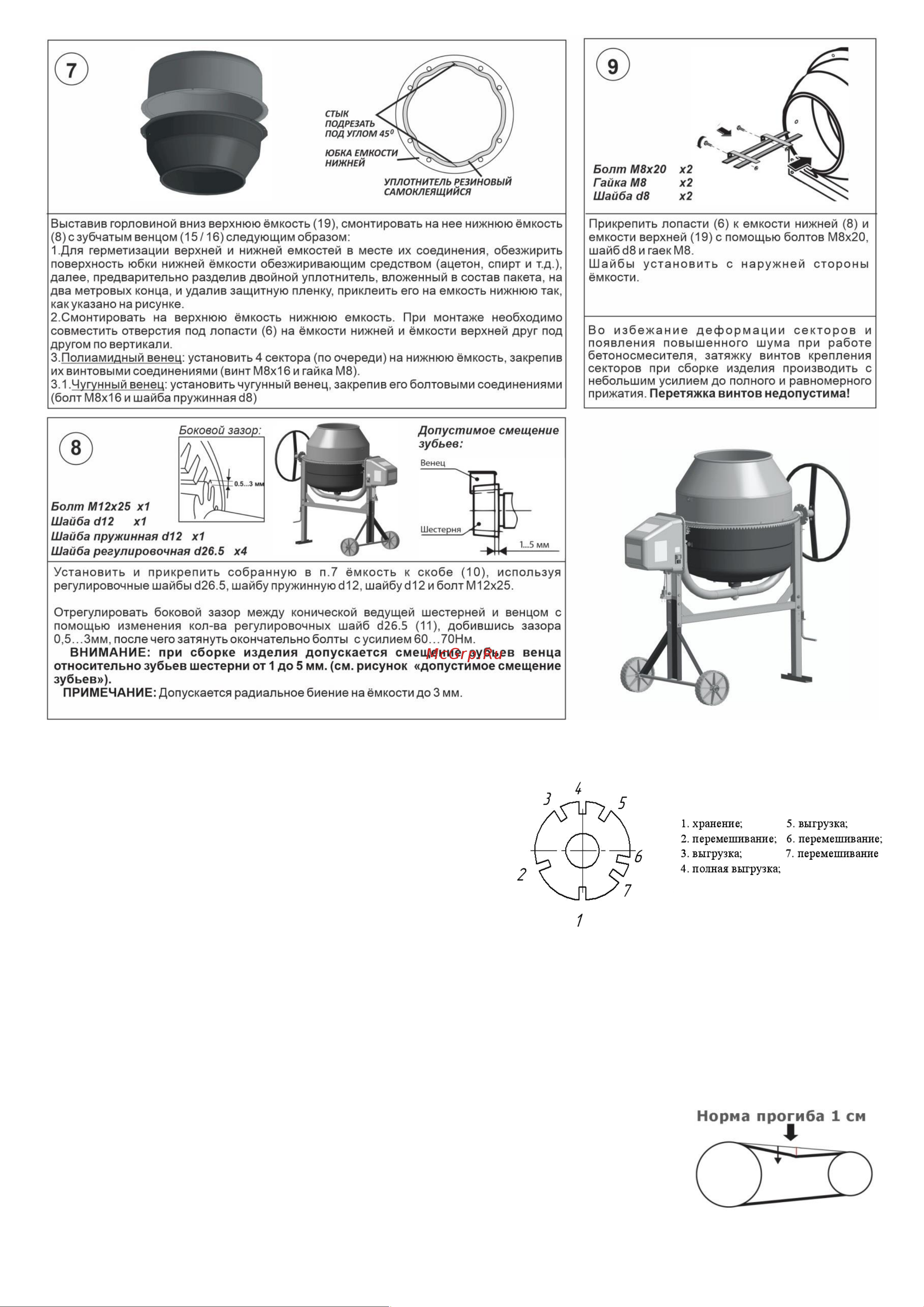 Quattro Elementi Gravity 200 (1000 Вт, 200 л, 23 об/мин., замес 119 л, полиамидный венец) 916-035 Инструкция онлайн [4/6] 836127