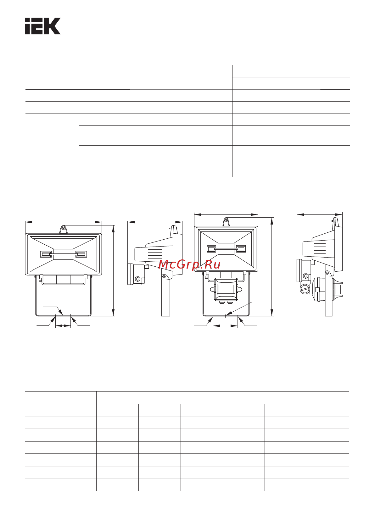 Iek , FLИО, 500, IP54, ИЭК, черный LPI01-1-0500-K02 Паспорт онлайн [4/10] 836138