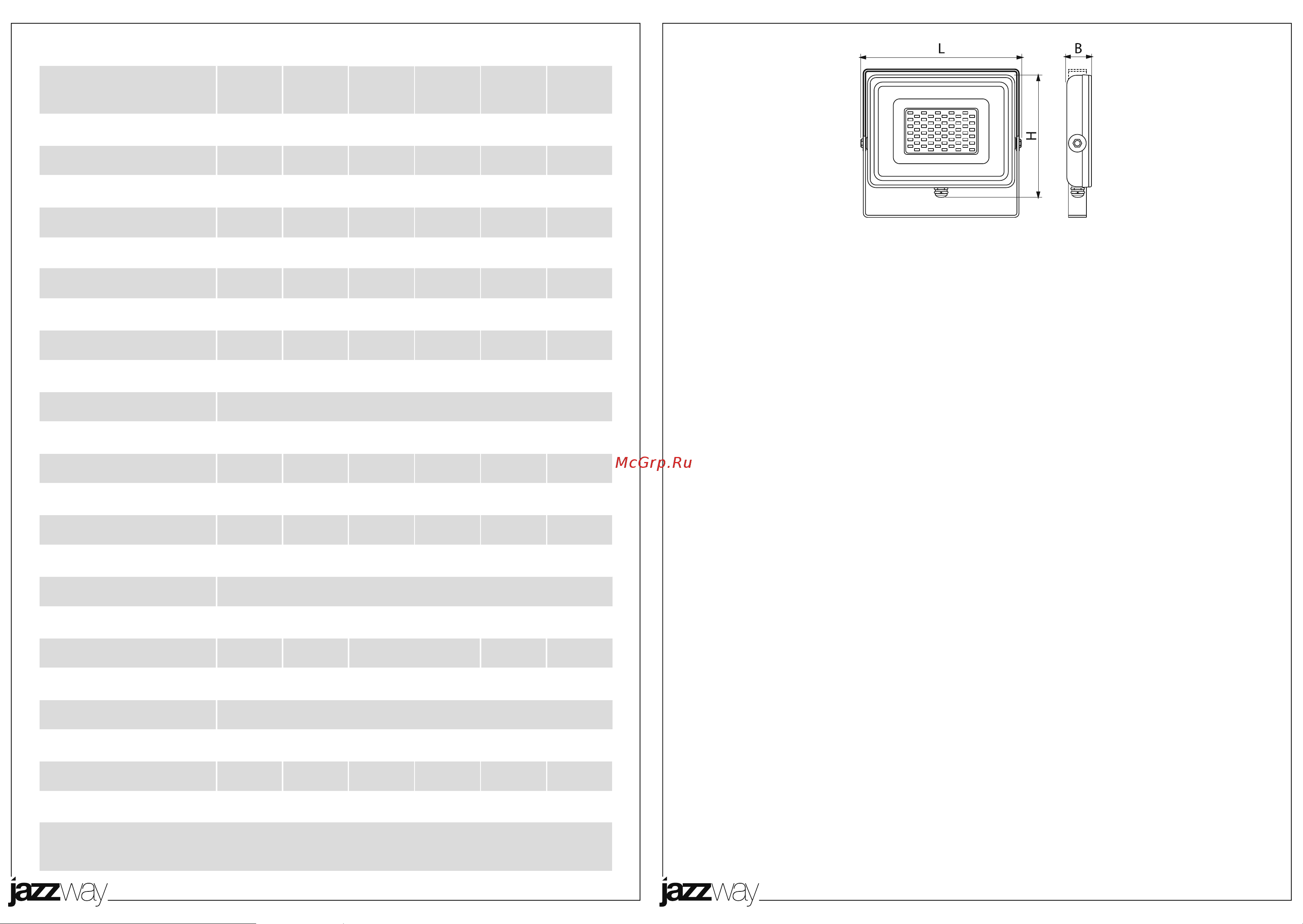 JazzWay PFL-S2 200Вт 6500К IP65 220–240В с клапаном закален. матов. стекло 5002173D Инструкция к товару онлайн [2/2] 836154