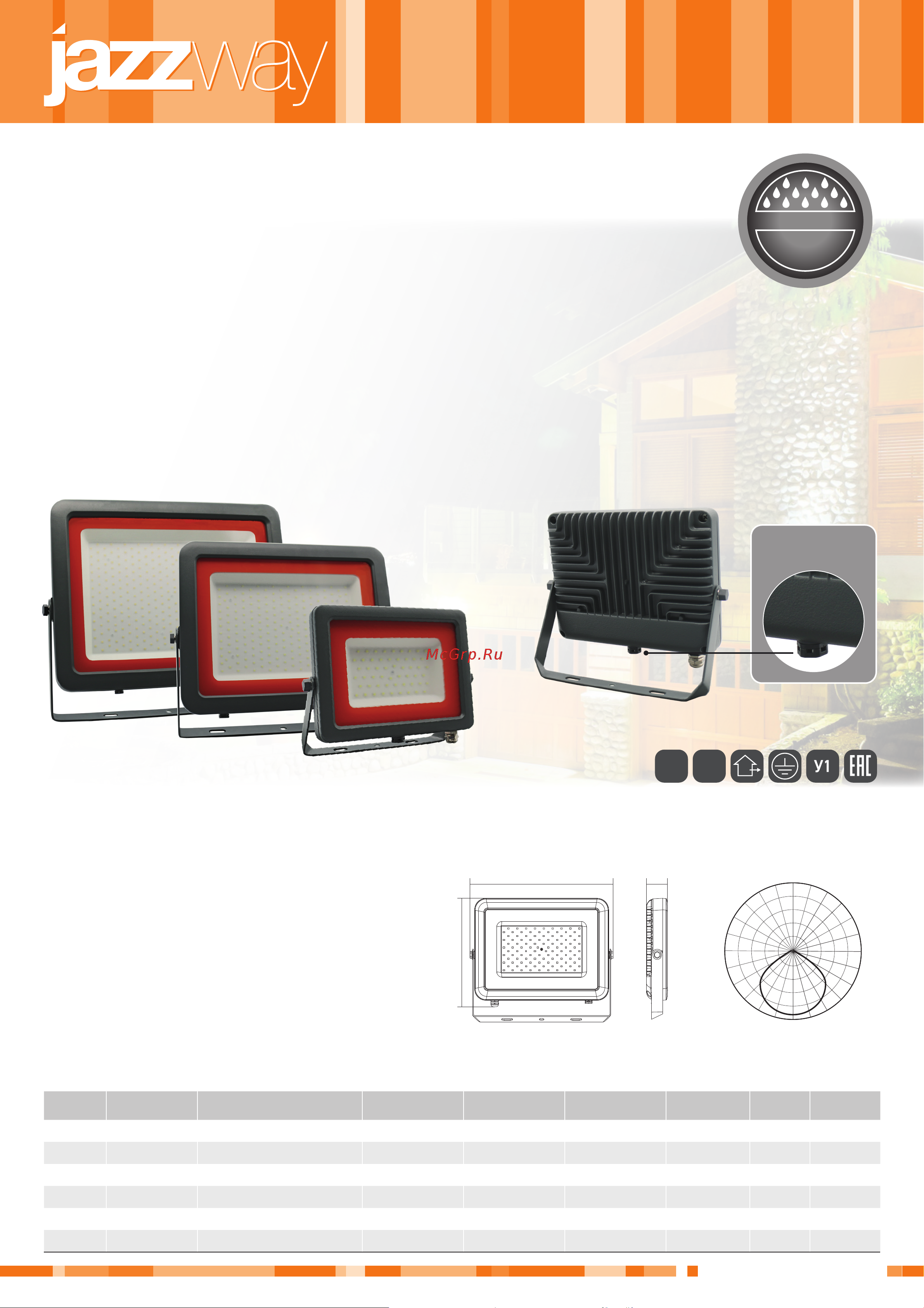 JazzWay PFL-S2 300Вт 6500К IP65 220–240В с клапаном закален. матов. стекло 5007963D Листовка онлайн